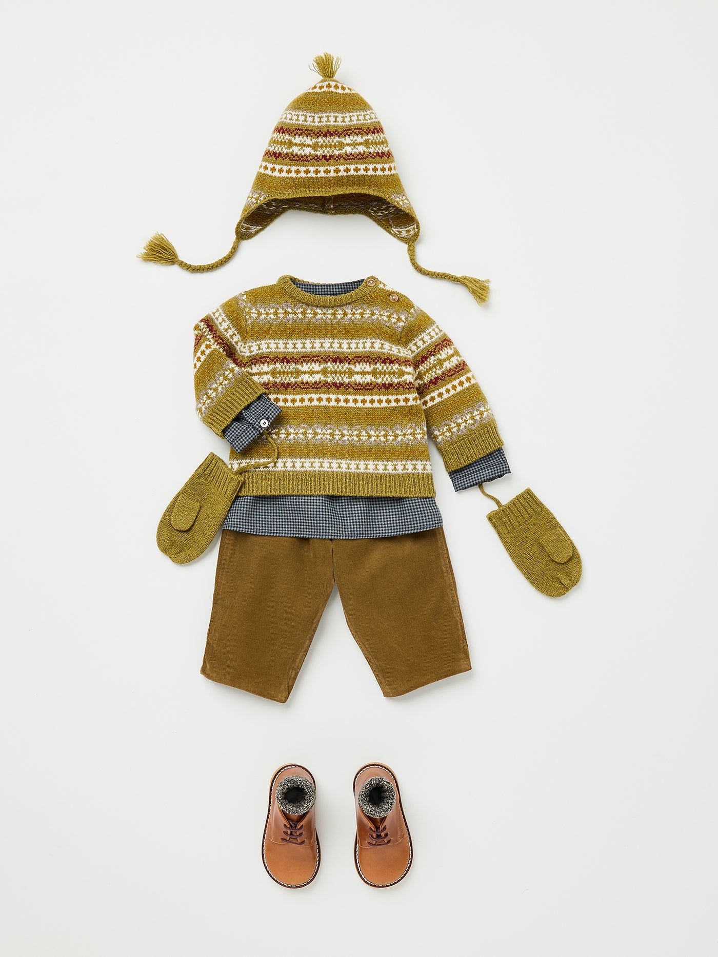 Baby boy winter 2023 patterned sweater look