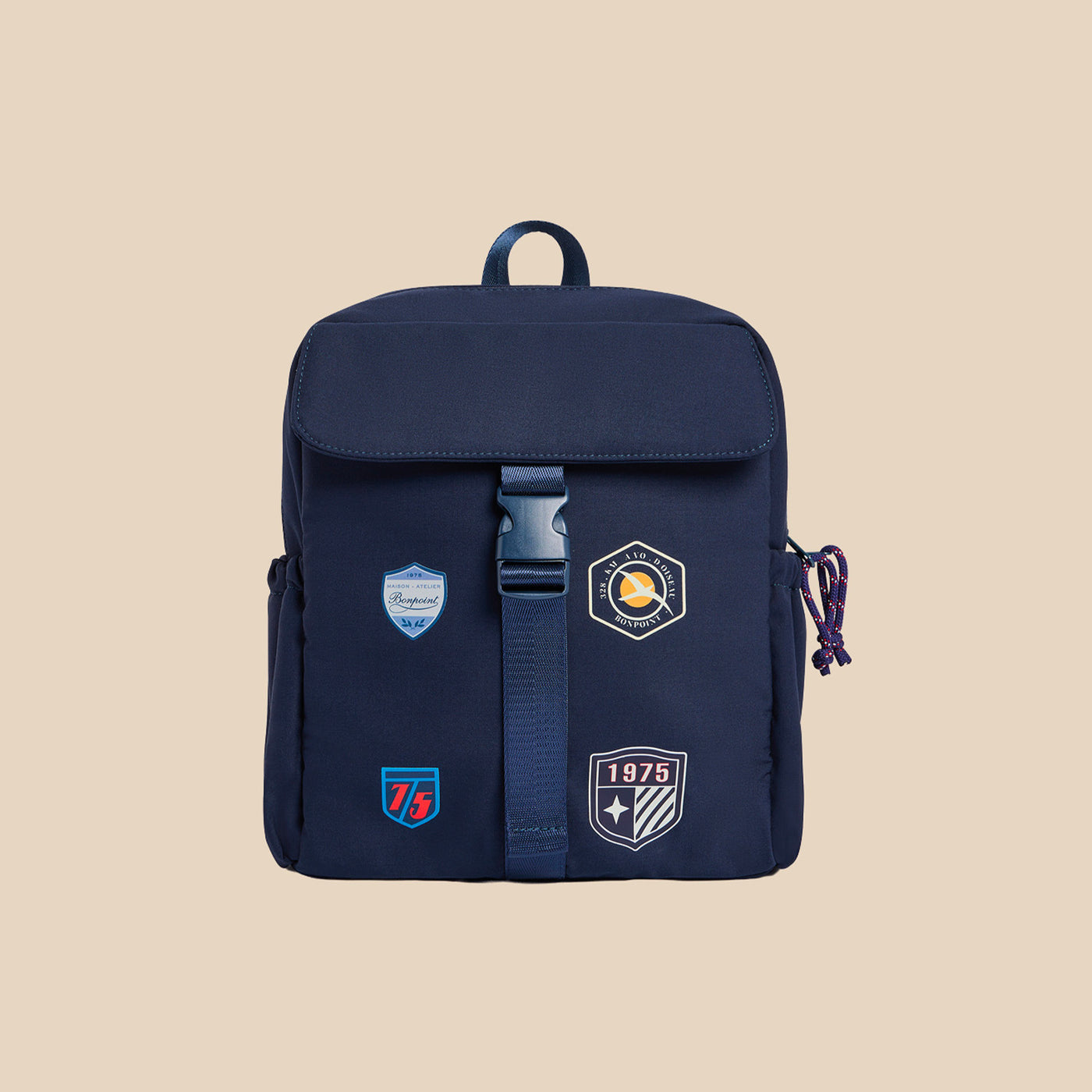 Marx quilted backpack with badges