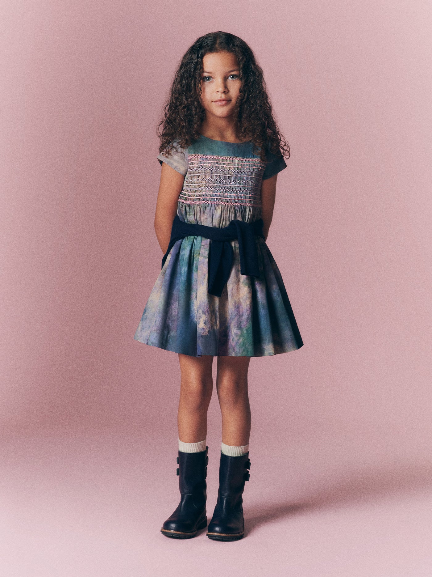 Girls' Look Bonpoint x MoMA - Printed Duchesse dress
