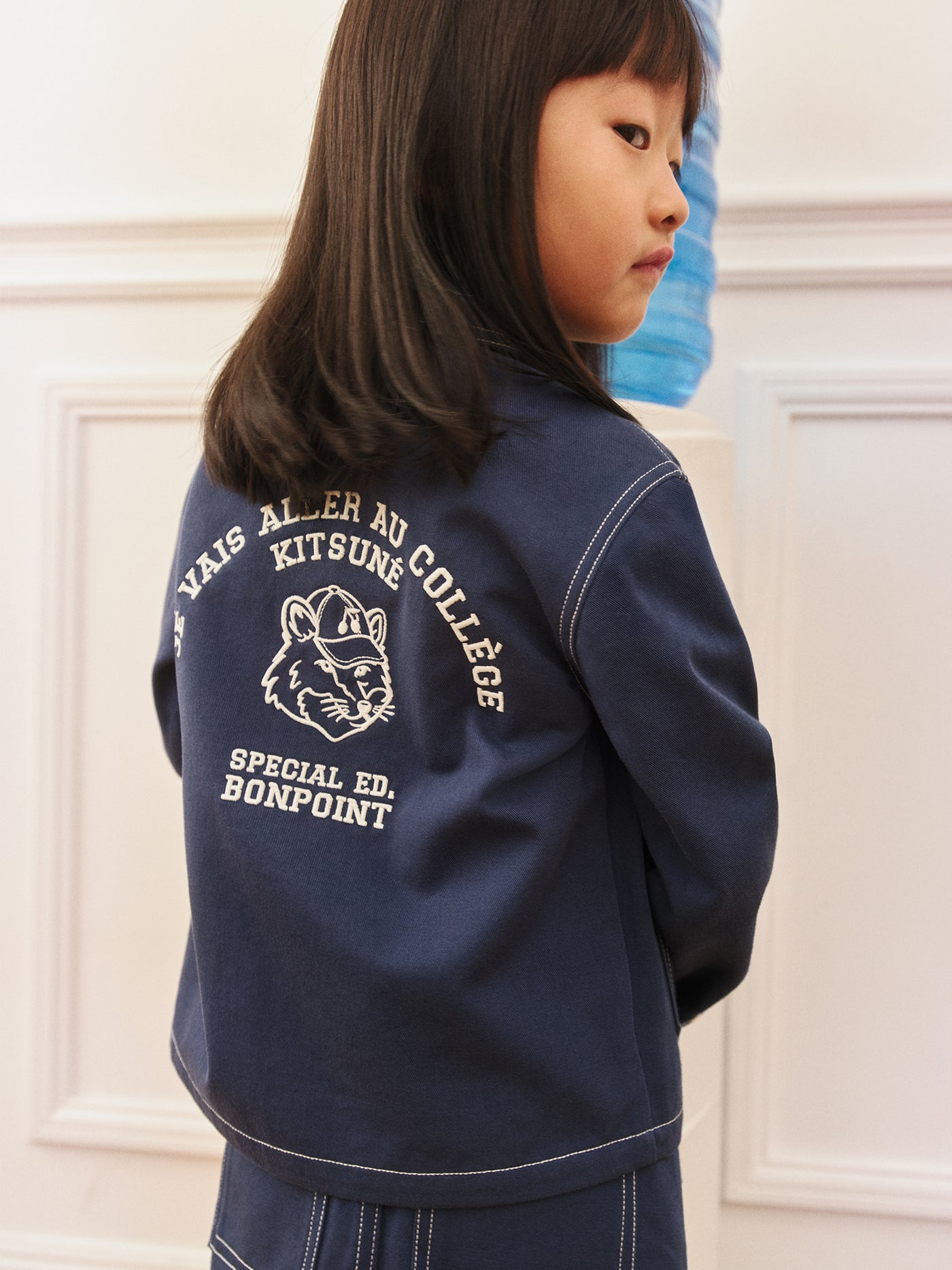 Bonpoint x Maison Kitsuné Linus jacket embroidered on the back