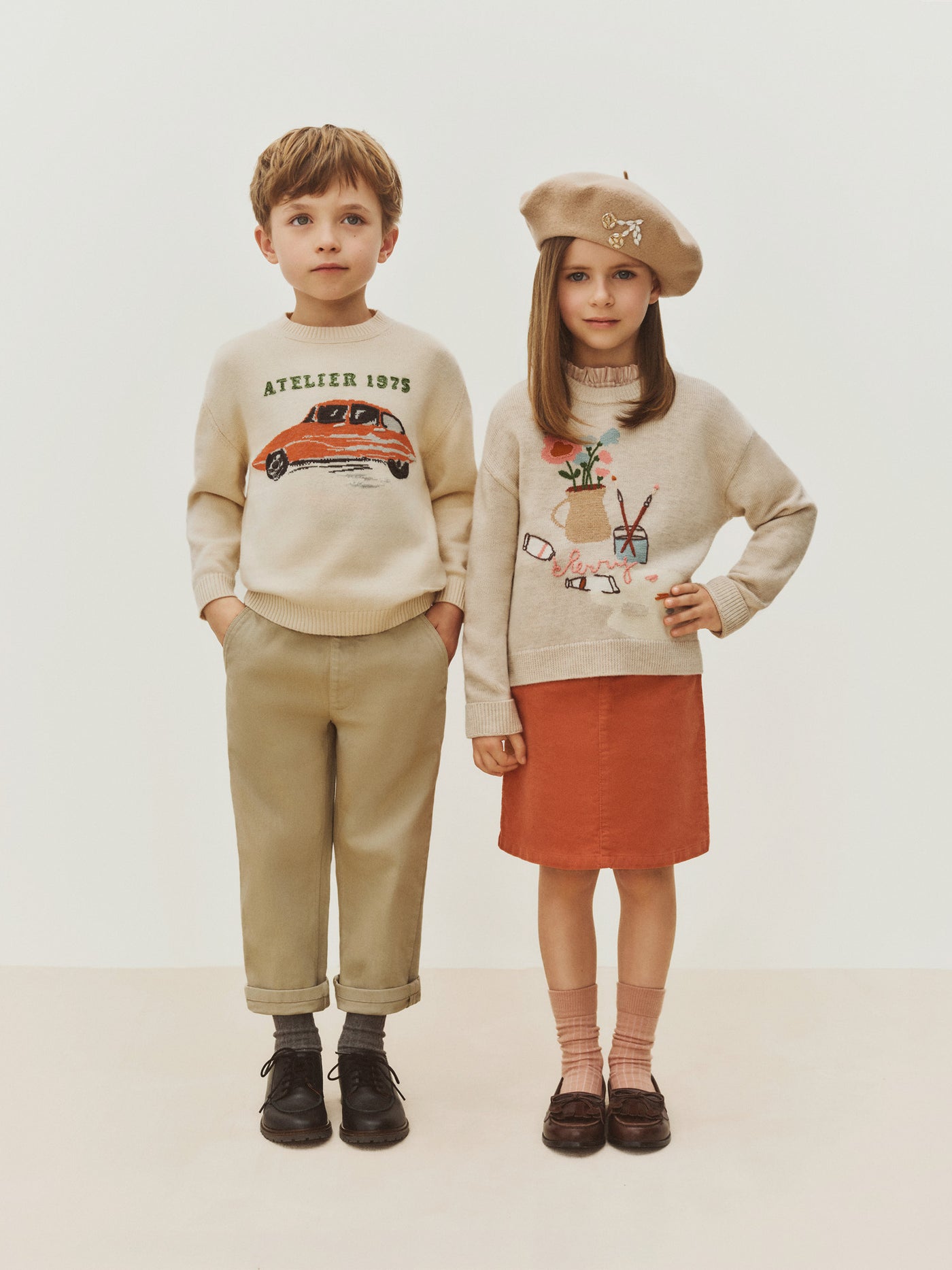Martinez sweater with hand embroidered car
