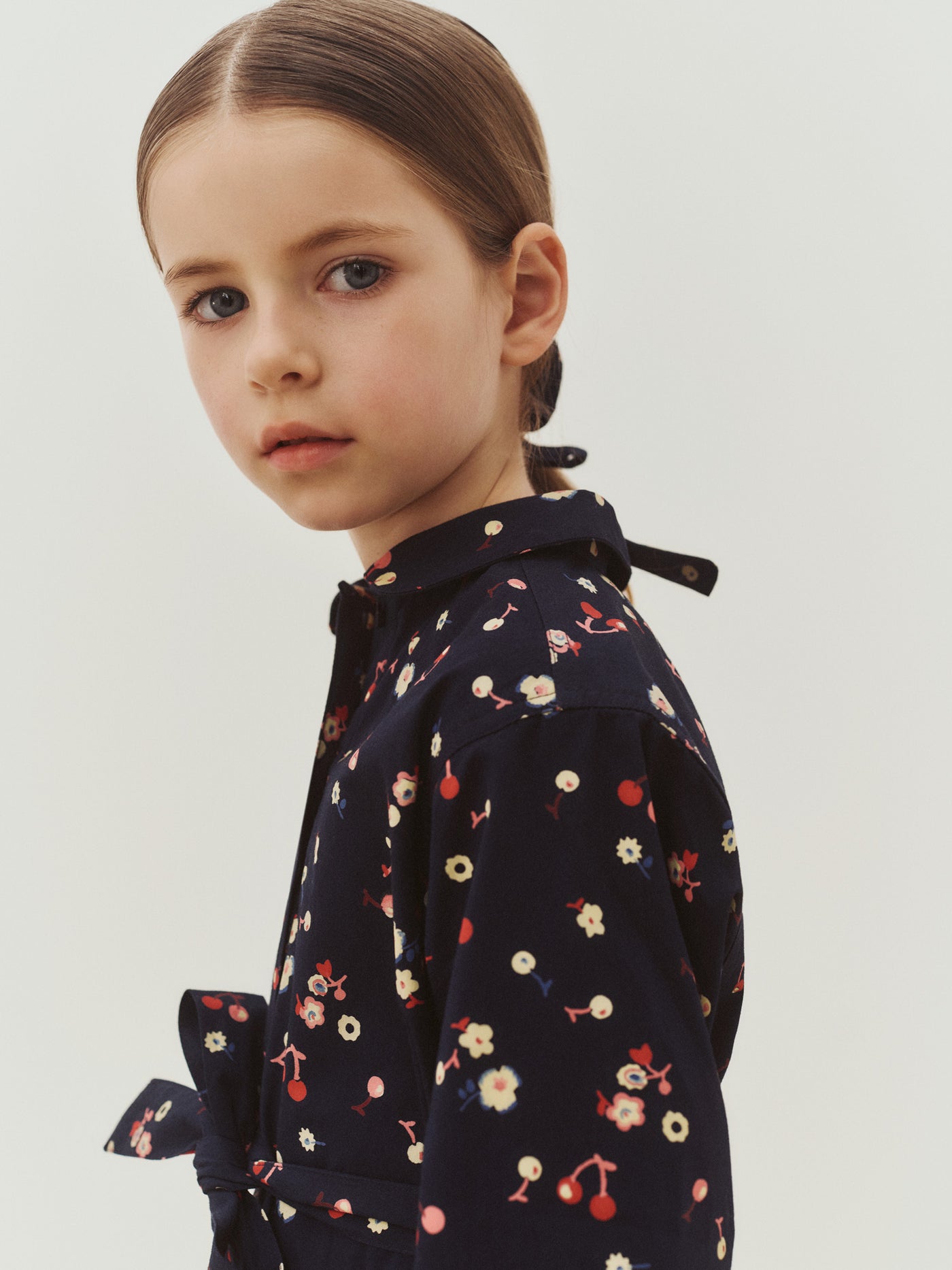 Milaine dress with Peter Pan collar in organic cotton twill