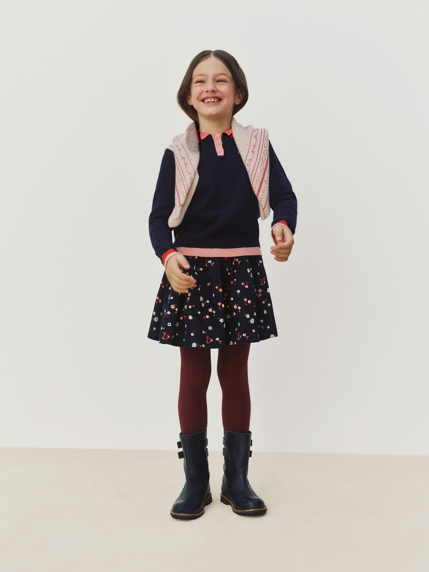Suzon skirt with cherry print in organic cotton