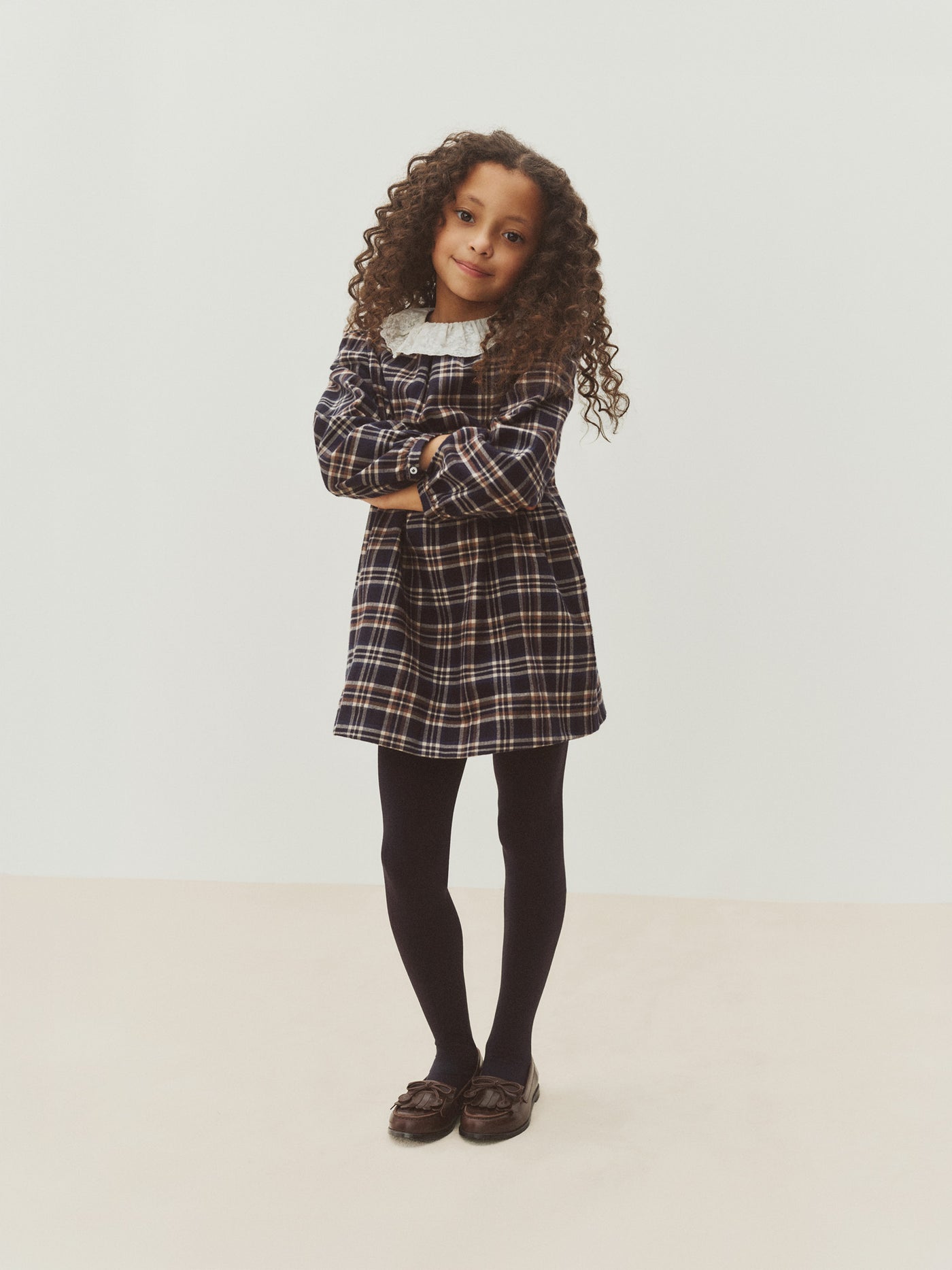 Baptistine checked dress in organic cotton