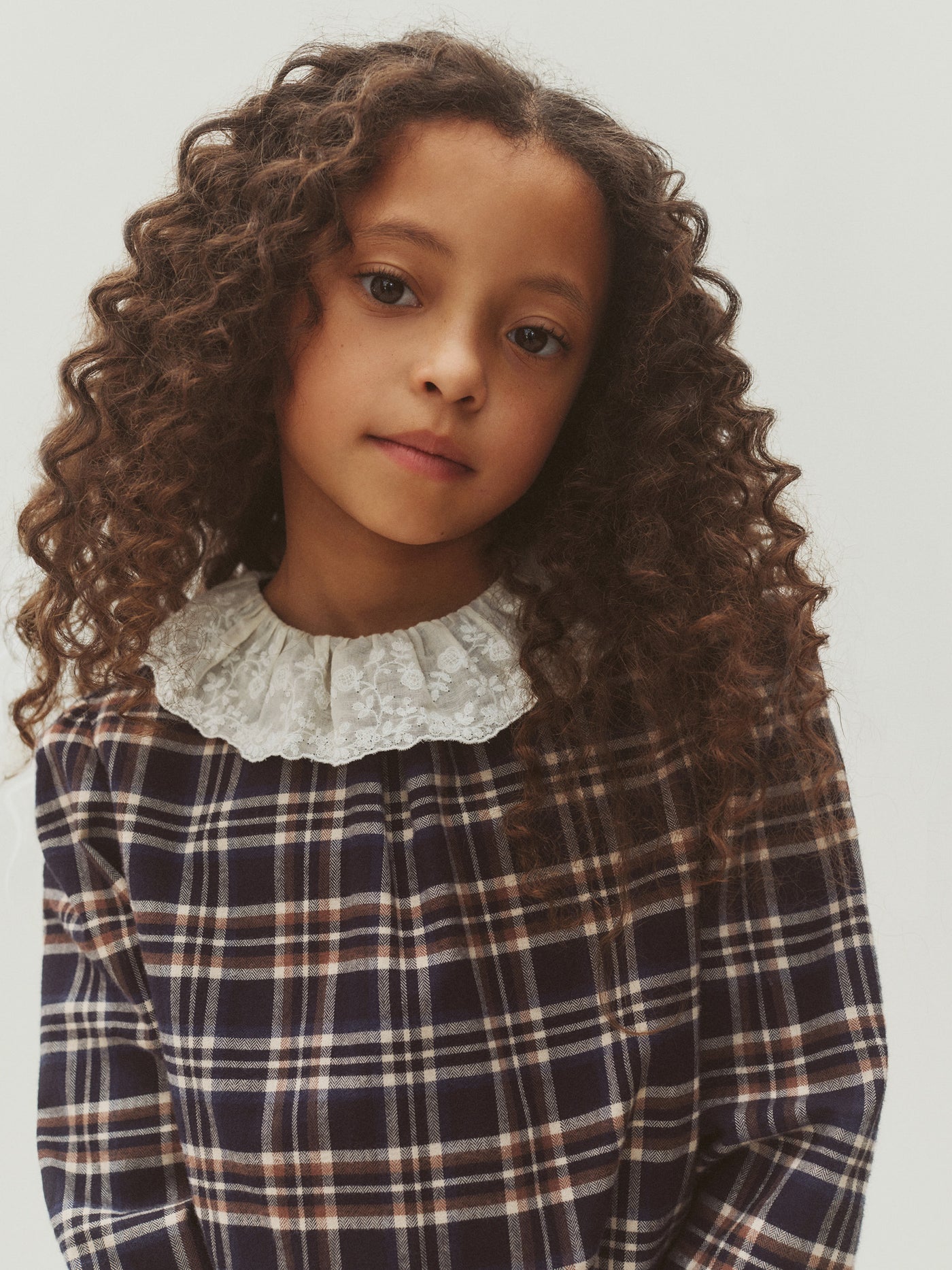 Baptistine checked dress in organic cotton