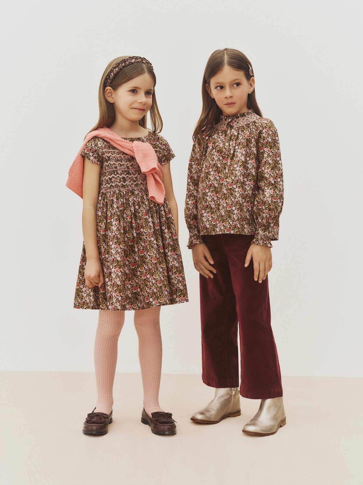 Duchesse dress in Liberty fabric smocked and hand-embroidered organic cotton