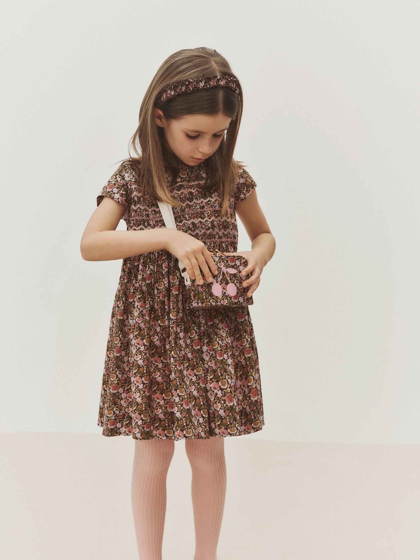 Duchesse dress in Liberty fabric smocked and hand-embroidered organic cotton