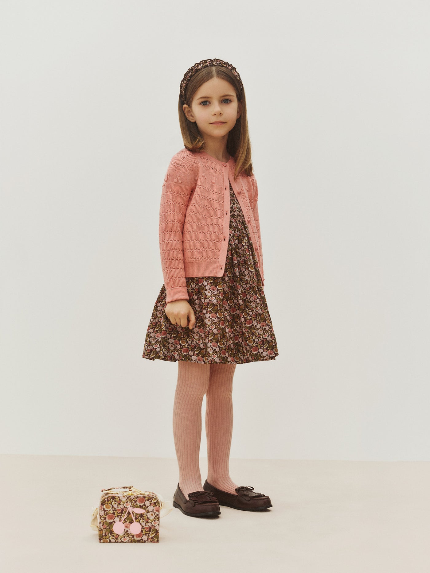Mia cardigan with cherry and musical note pattern