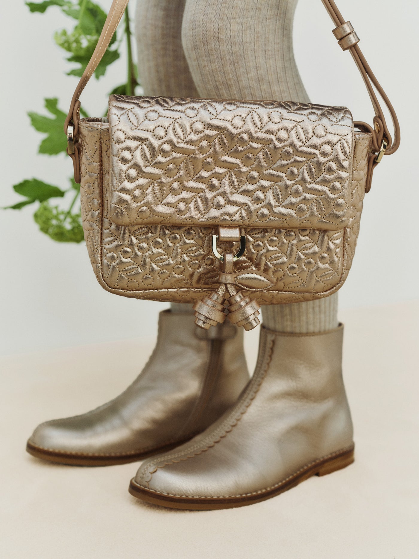 Bag Malory quilted, cherry print