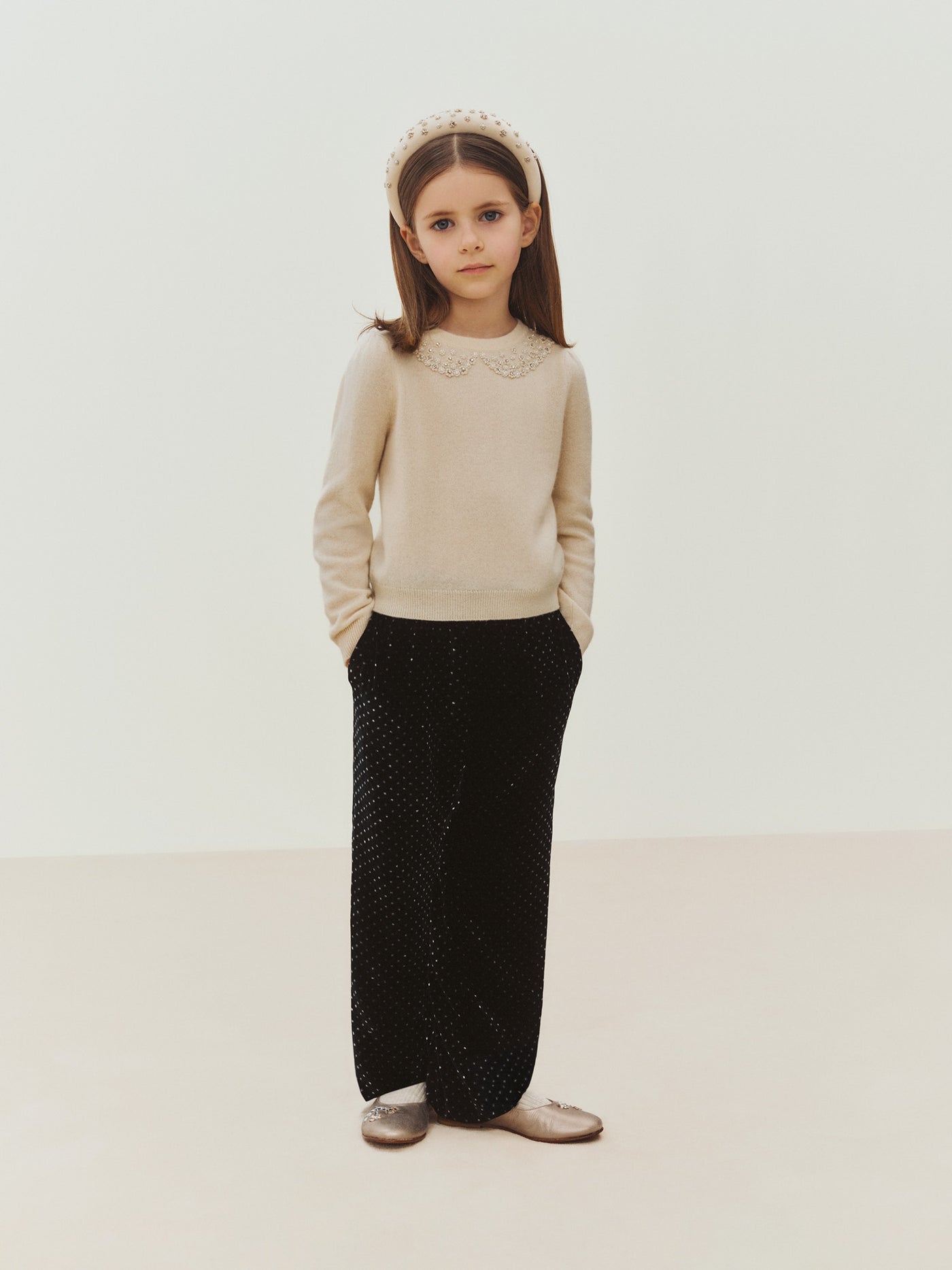 Girls' Winter 2026 Look - Cashmere Sweater with Beads