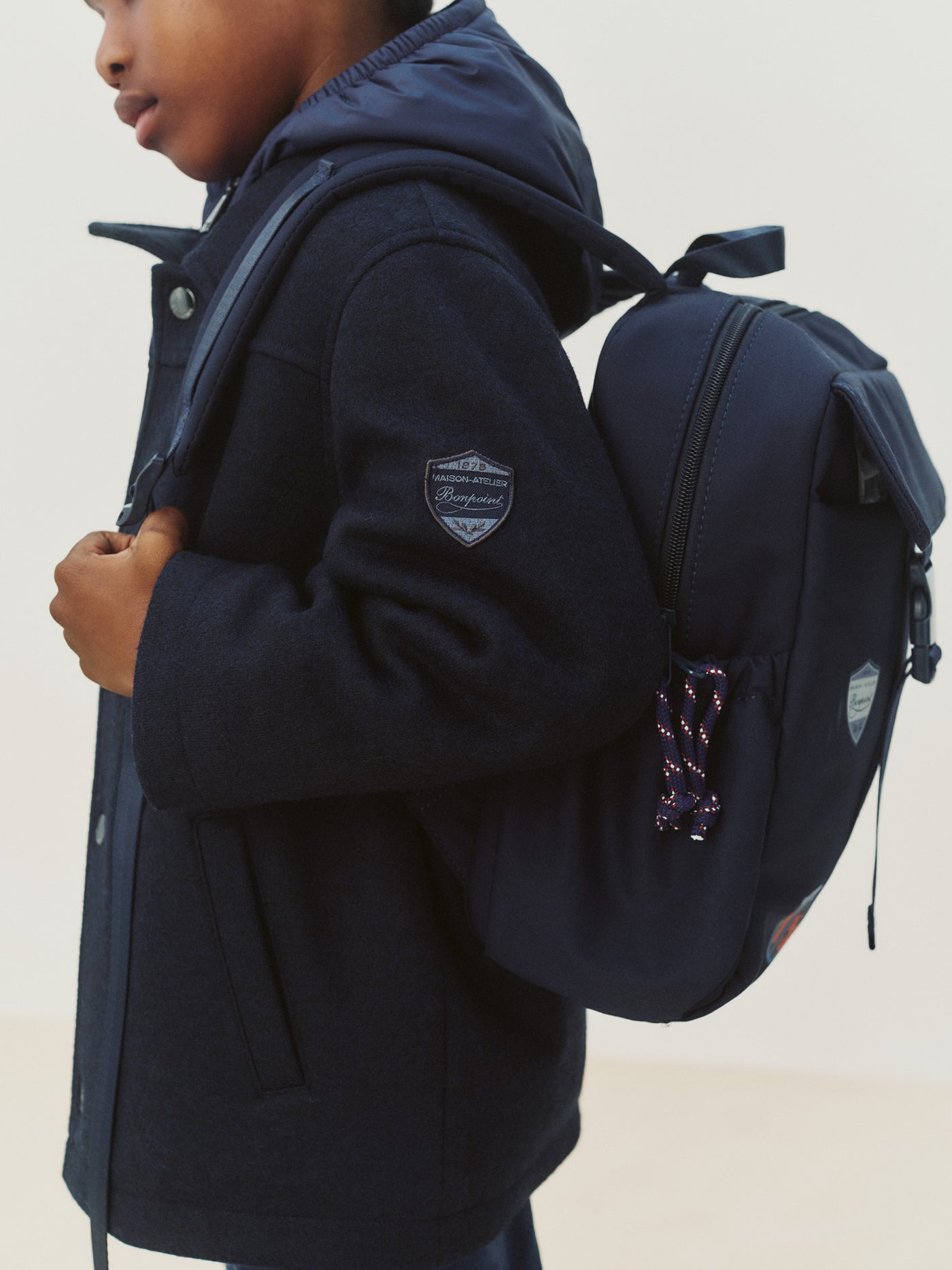 Milad bi-material zipped jacket