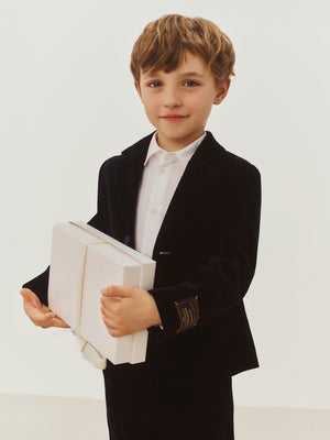 Teo tailored jacket in organic cotton velvet
