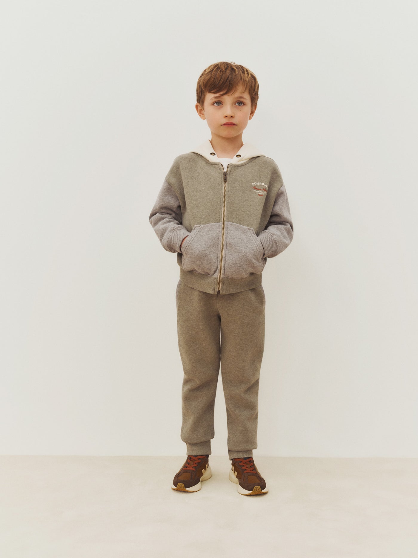 Elroy  heather khaki sweatshirt with zipper