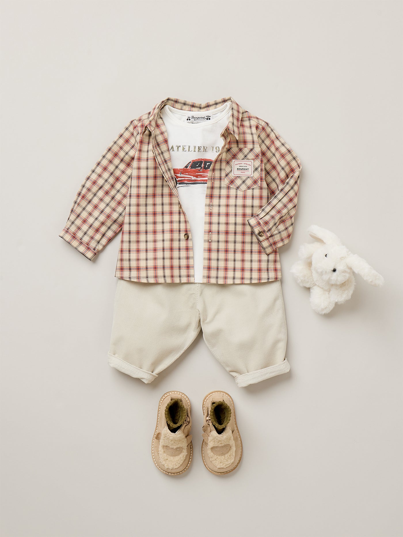 Dandy beige baby pants in organic cotton