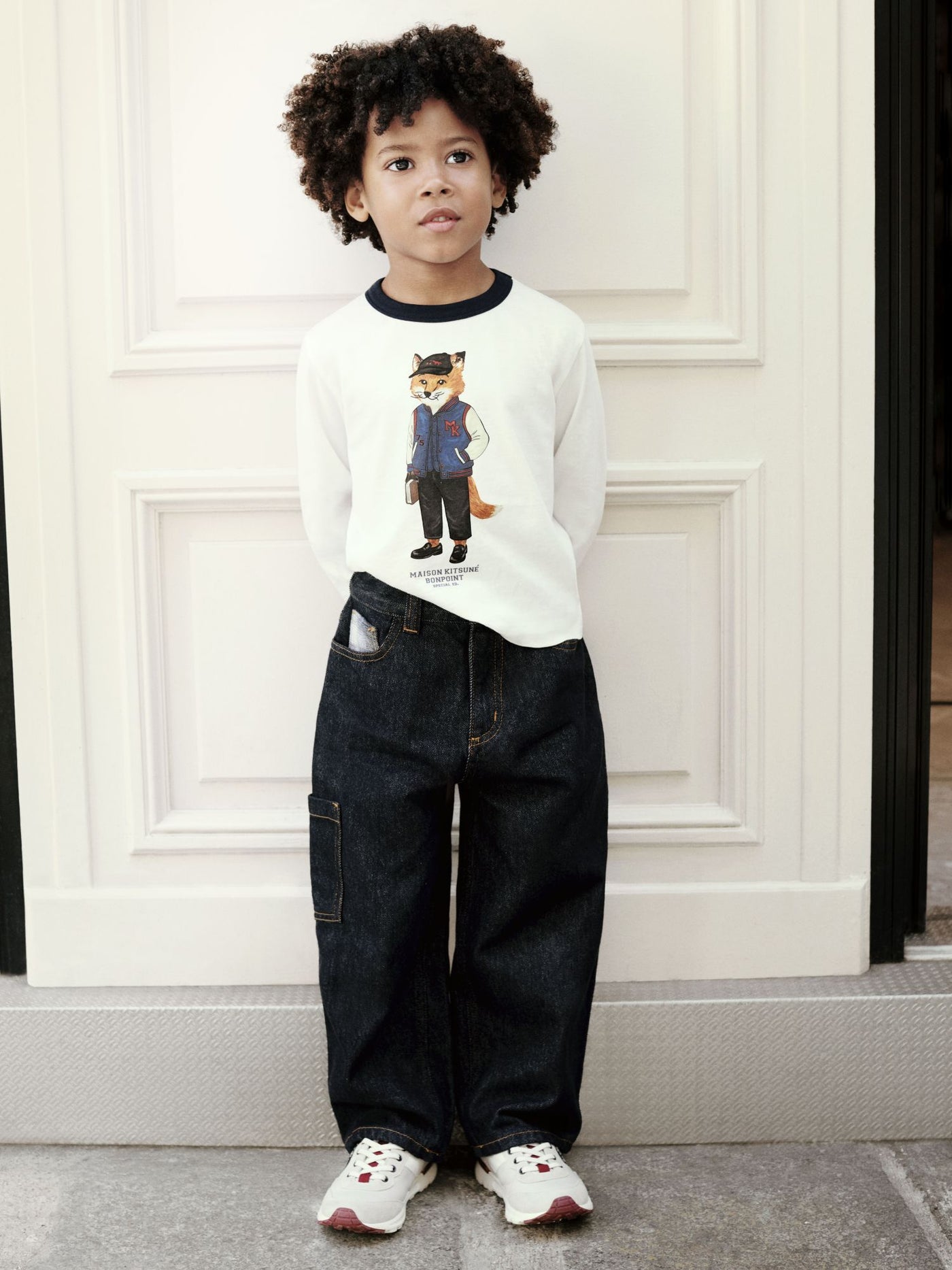 Bonpoint x Maison Kitsuné Tadda fox print T-shirt in organic cotton