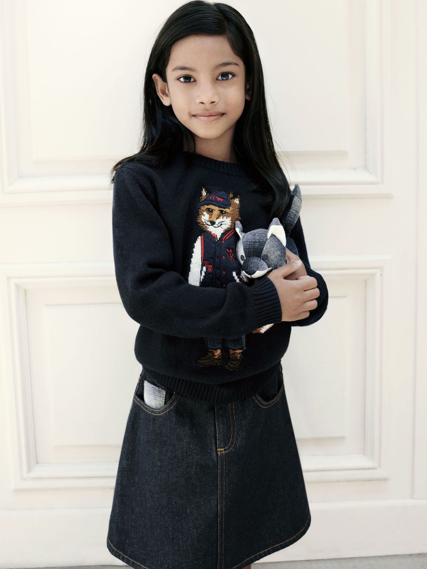 Bonpoint x Maison Kitsuné two-material fox plush toy