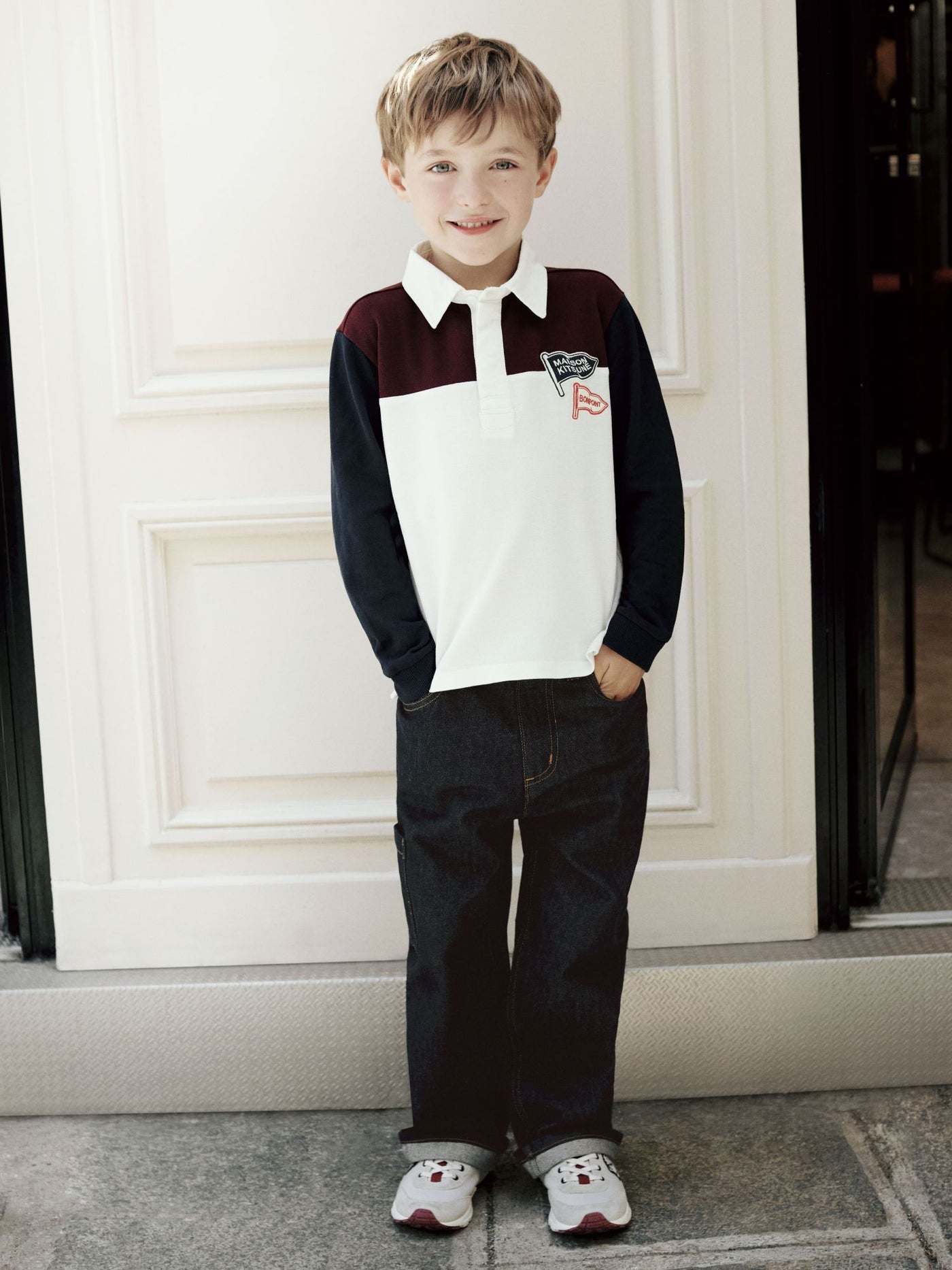Bonpoint x Maison Kitsuné Médéric polo shirt in organic cotton