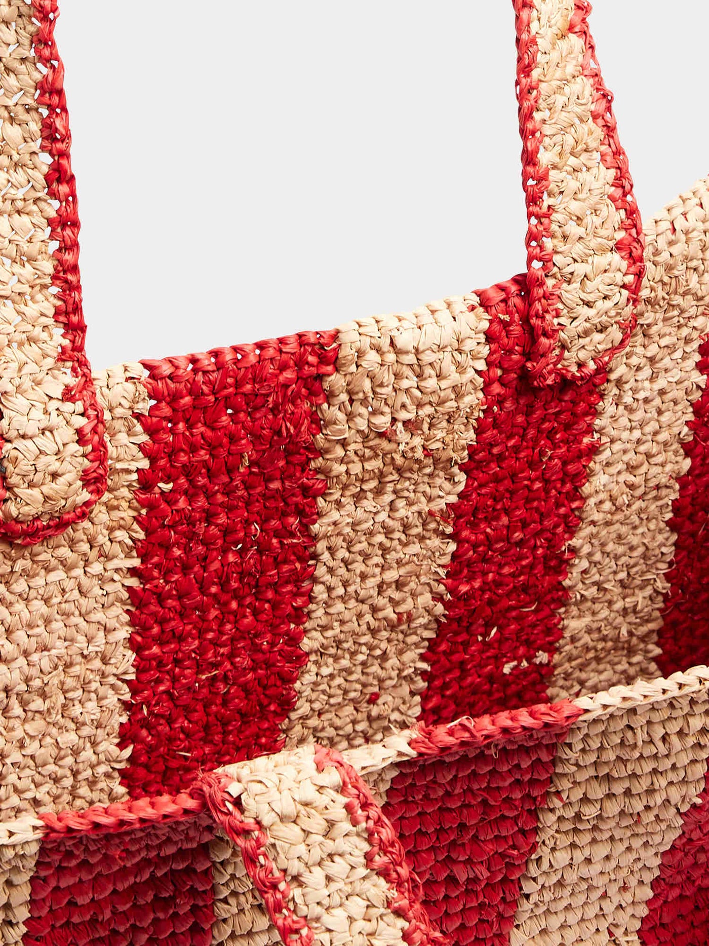 Esma embroidered striped raffia bag