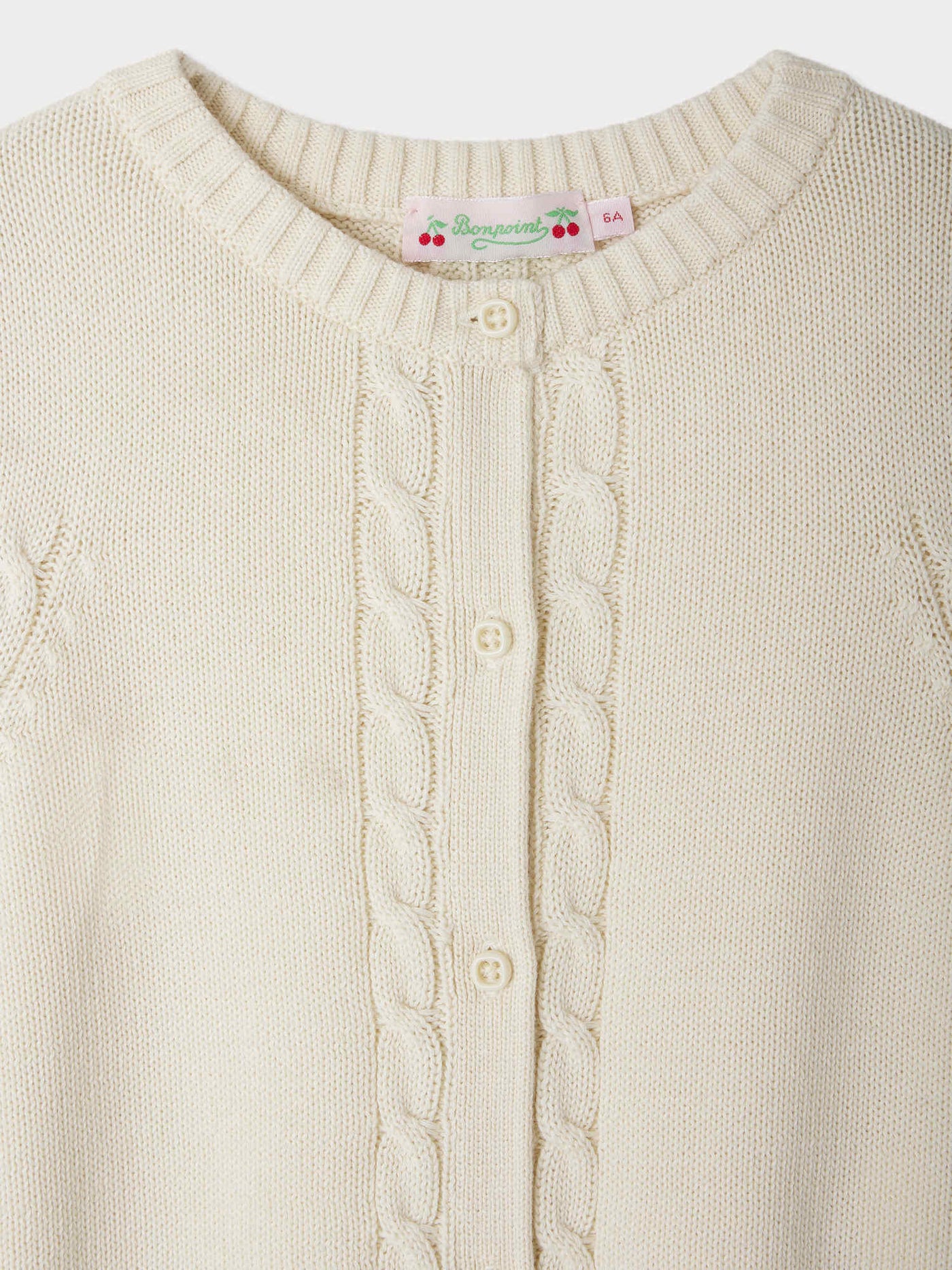 Erini cherry embroidery cable-knit cardigan