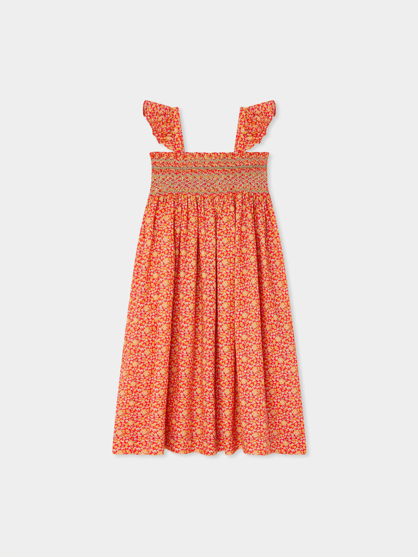 Frances embroidered dress in Liberty fabric