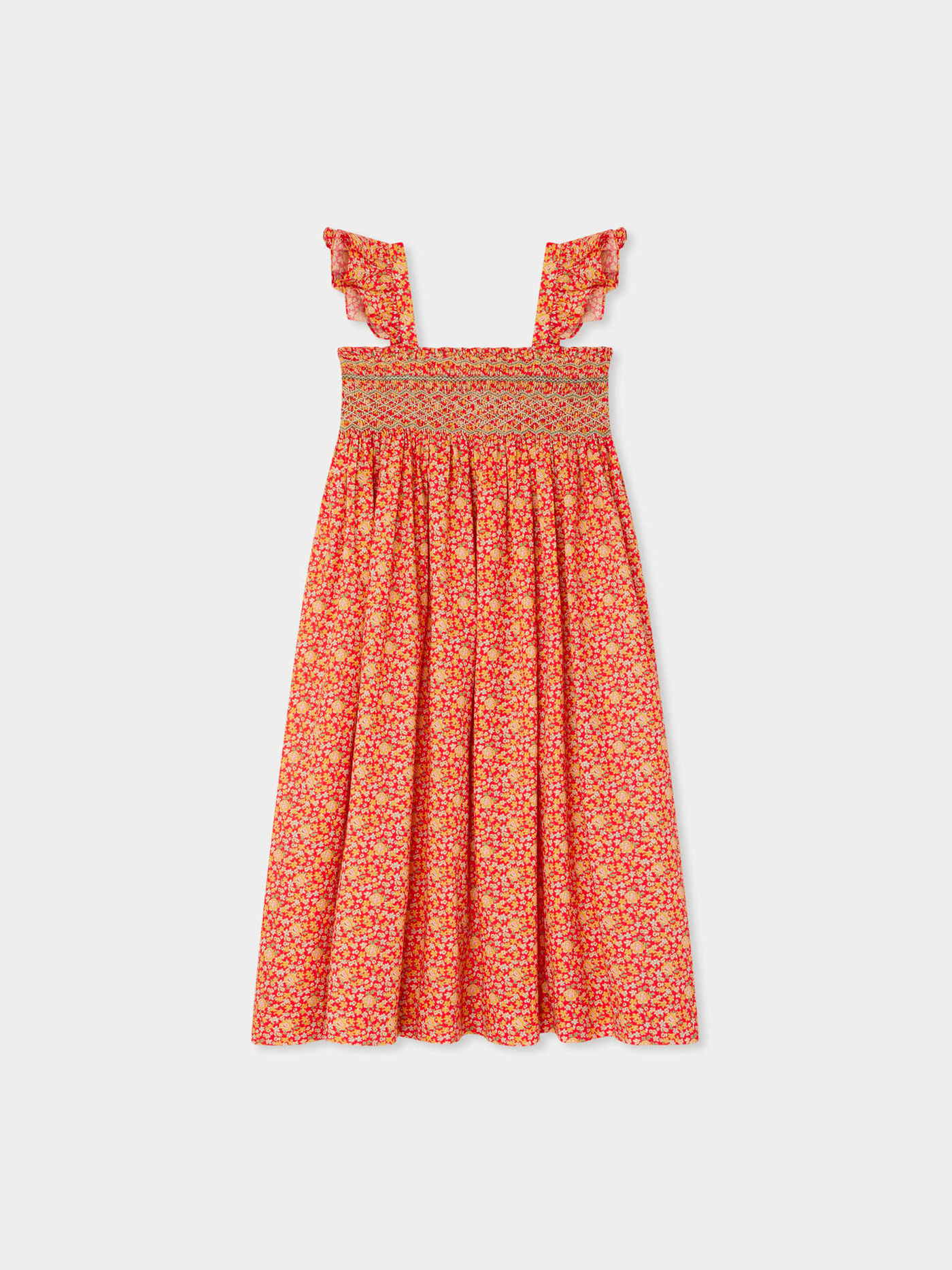 Frances embroidered dress in Liberty fabric