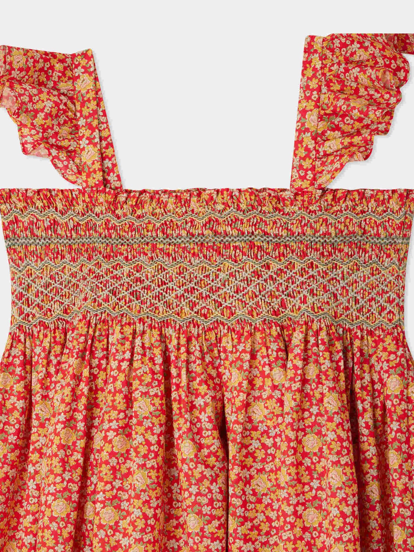 Frances embroidered dress in Liberty fabric