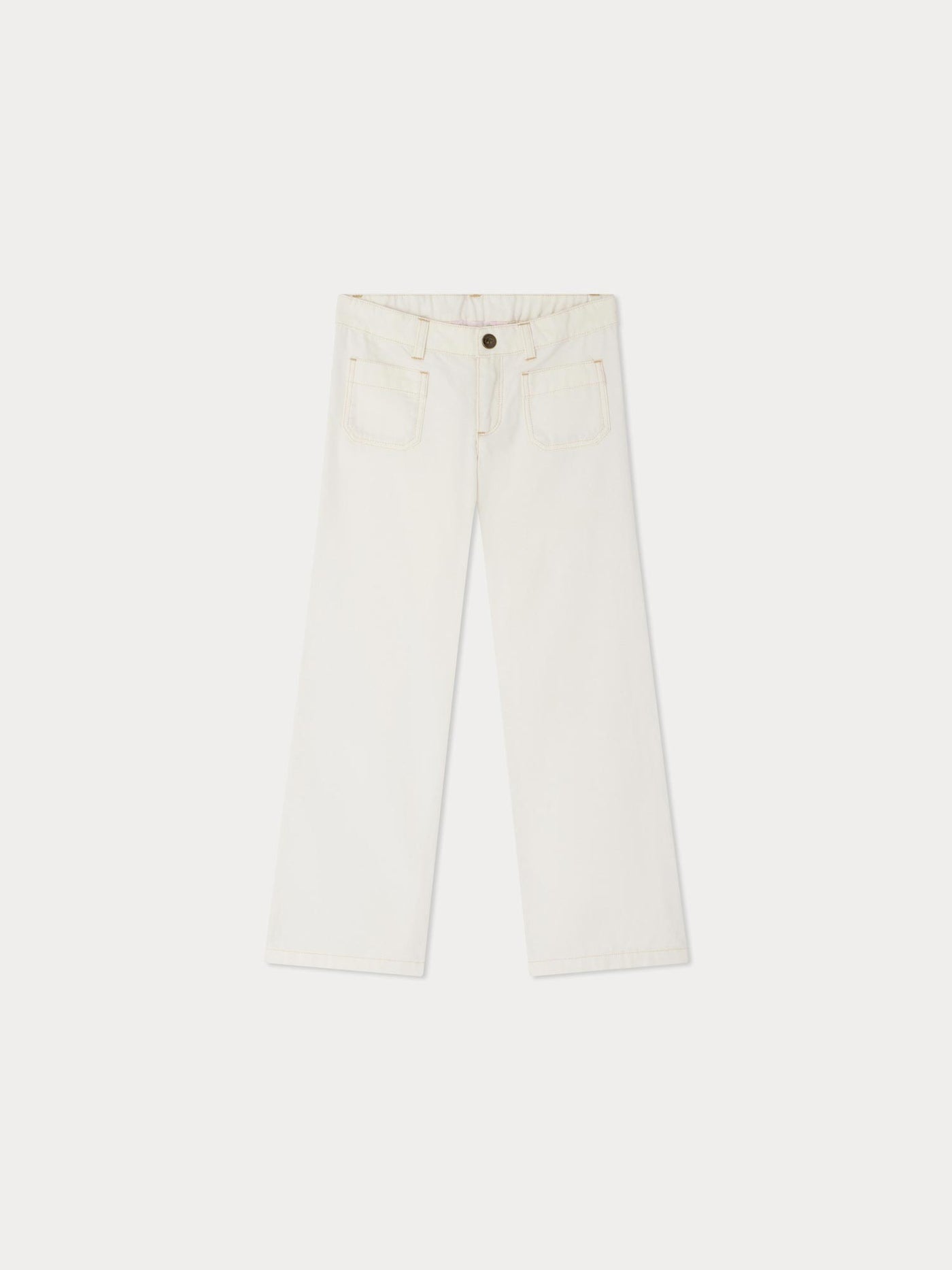 Junon flared white herringbone pants