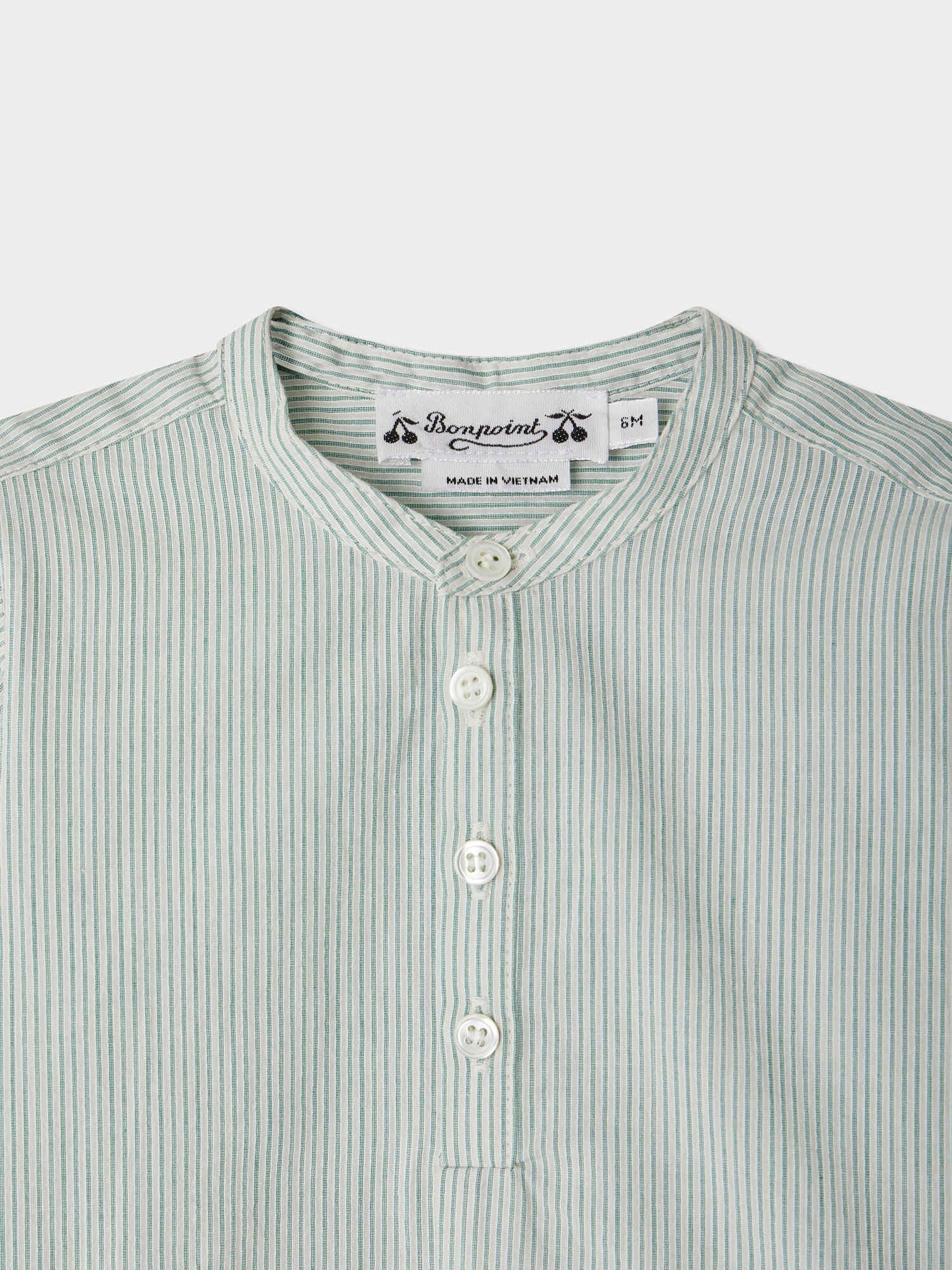 Polisson striped mao collar shirt