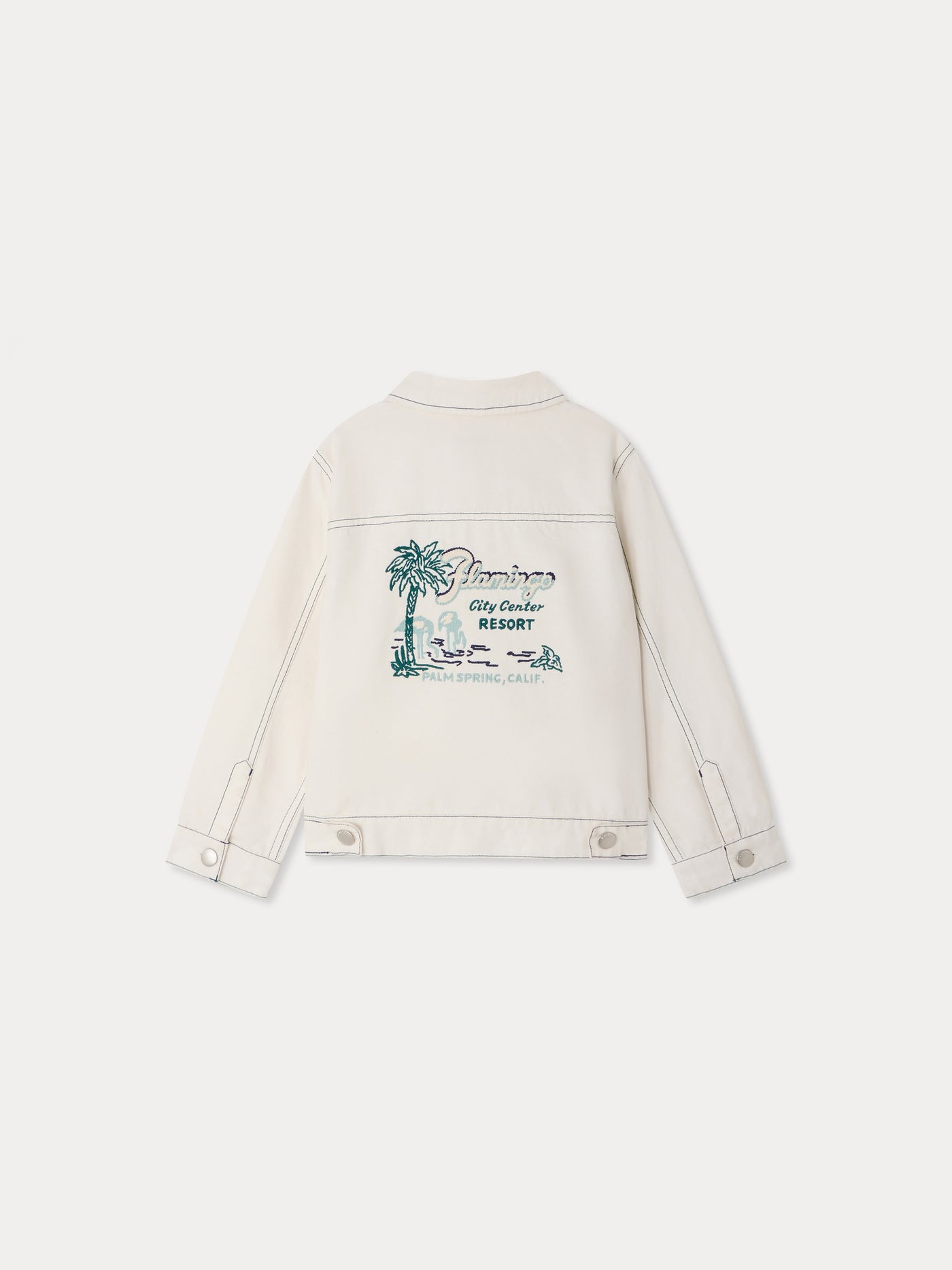 Leddis denim jacket with contrast stitching in organic cotton