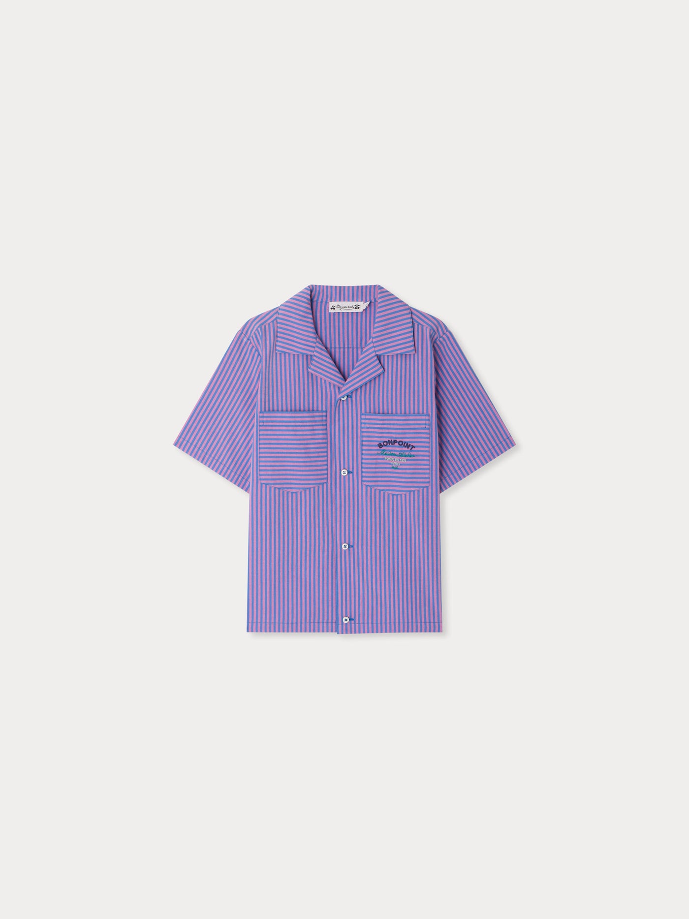 Fabri striped shirt with organic cotton embroidery