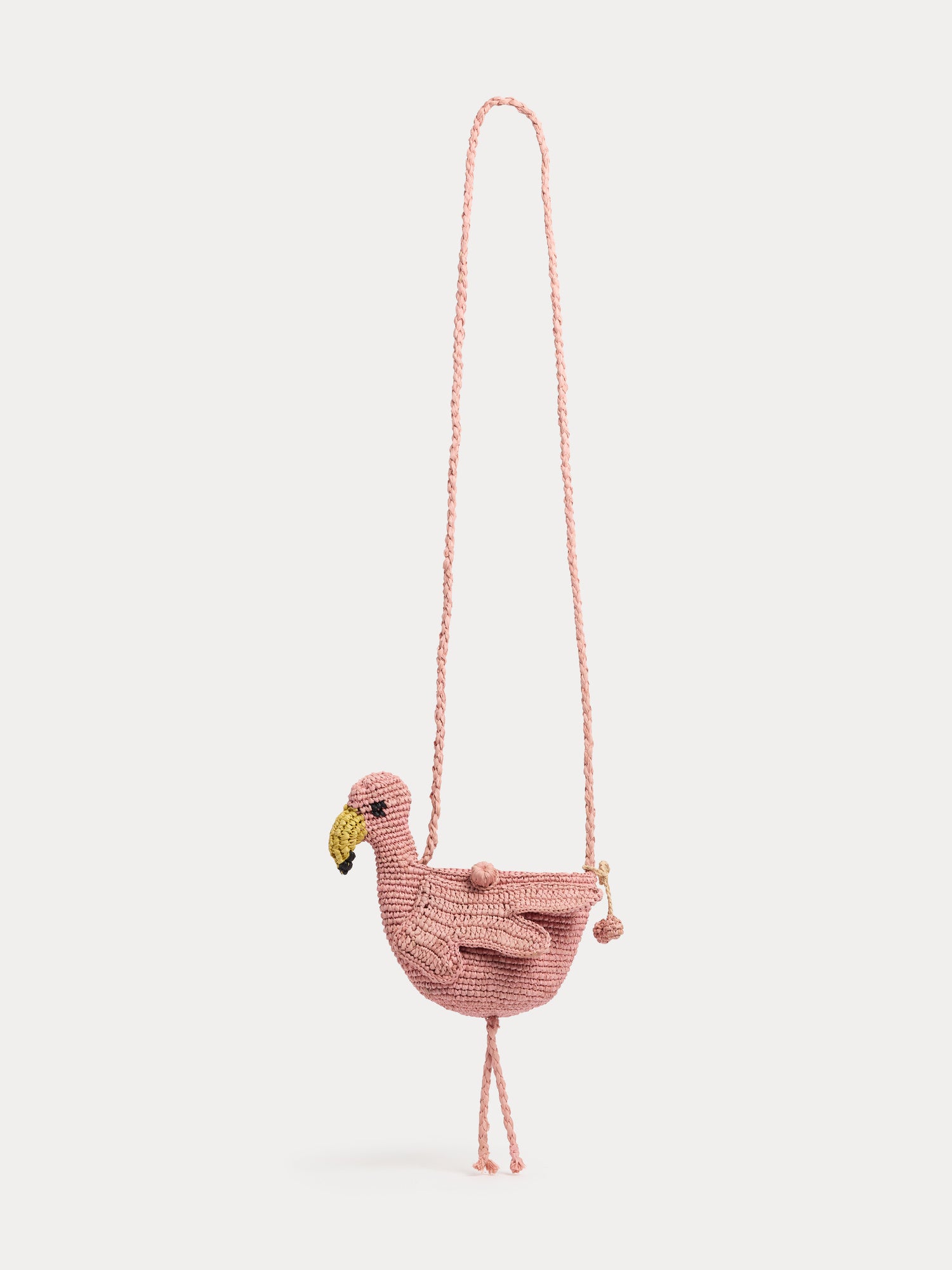 Lany handmade raffia pink flamingo bag • Bonpoint