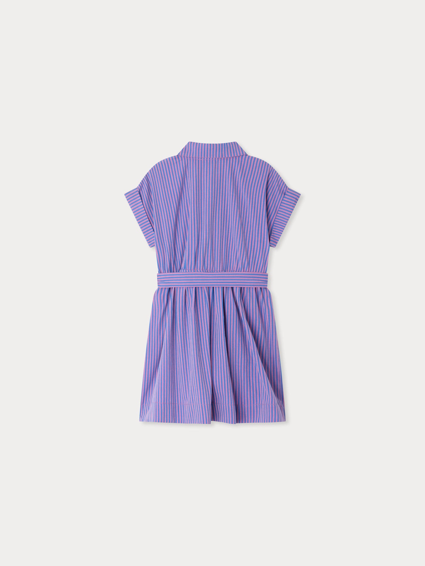 Gisele striped dress with organic cotton embroidery