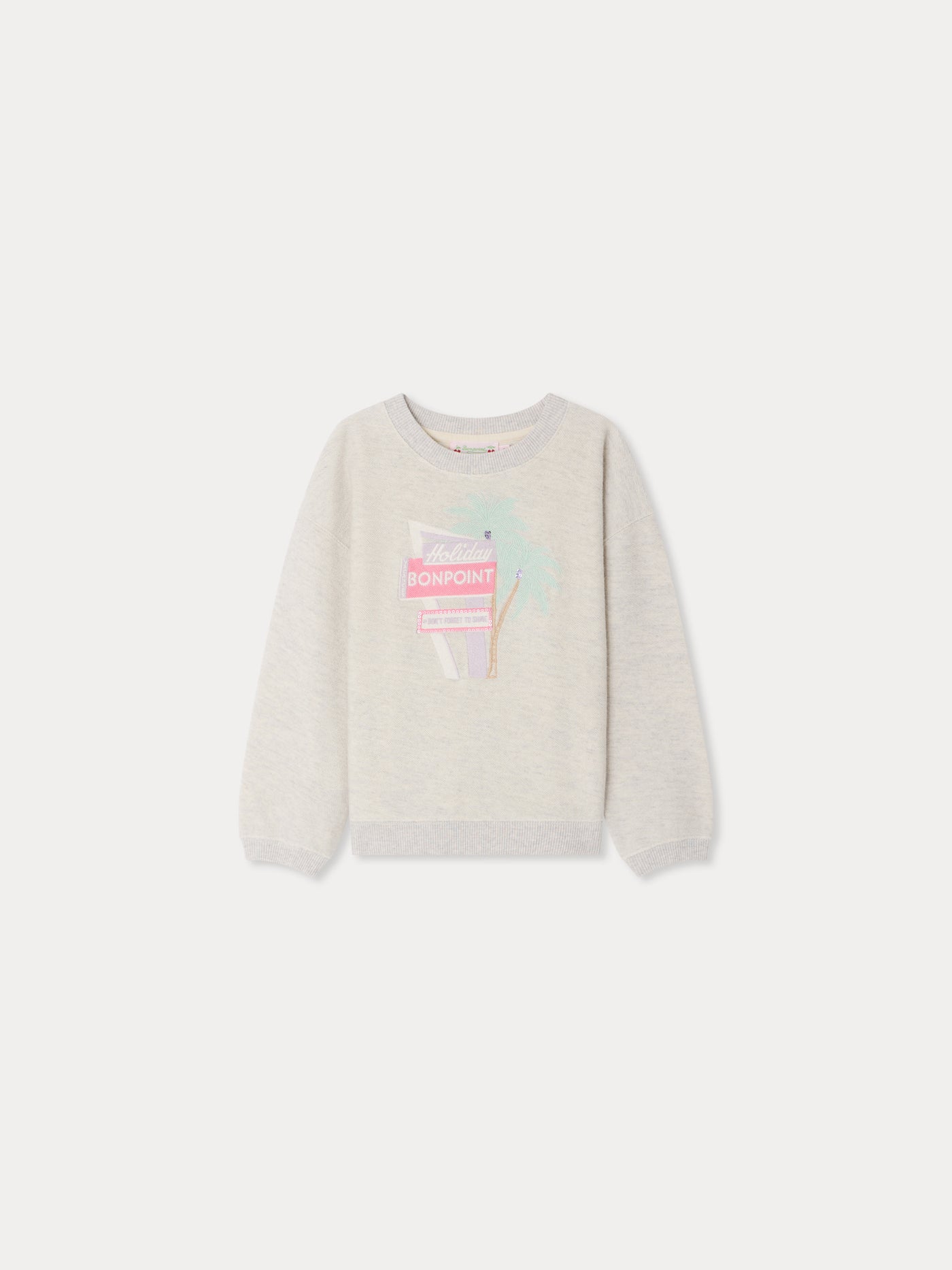 Tayla embroidered Holiday sweatshirt in organic cotton