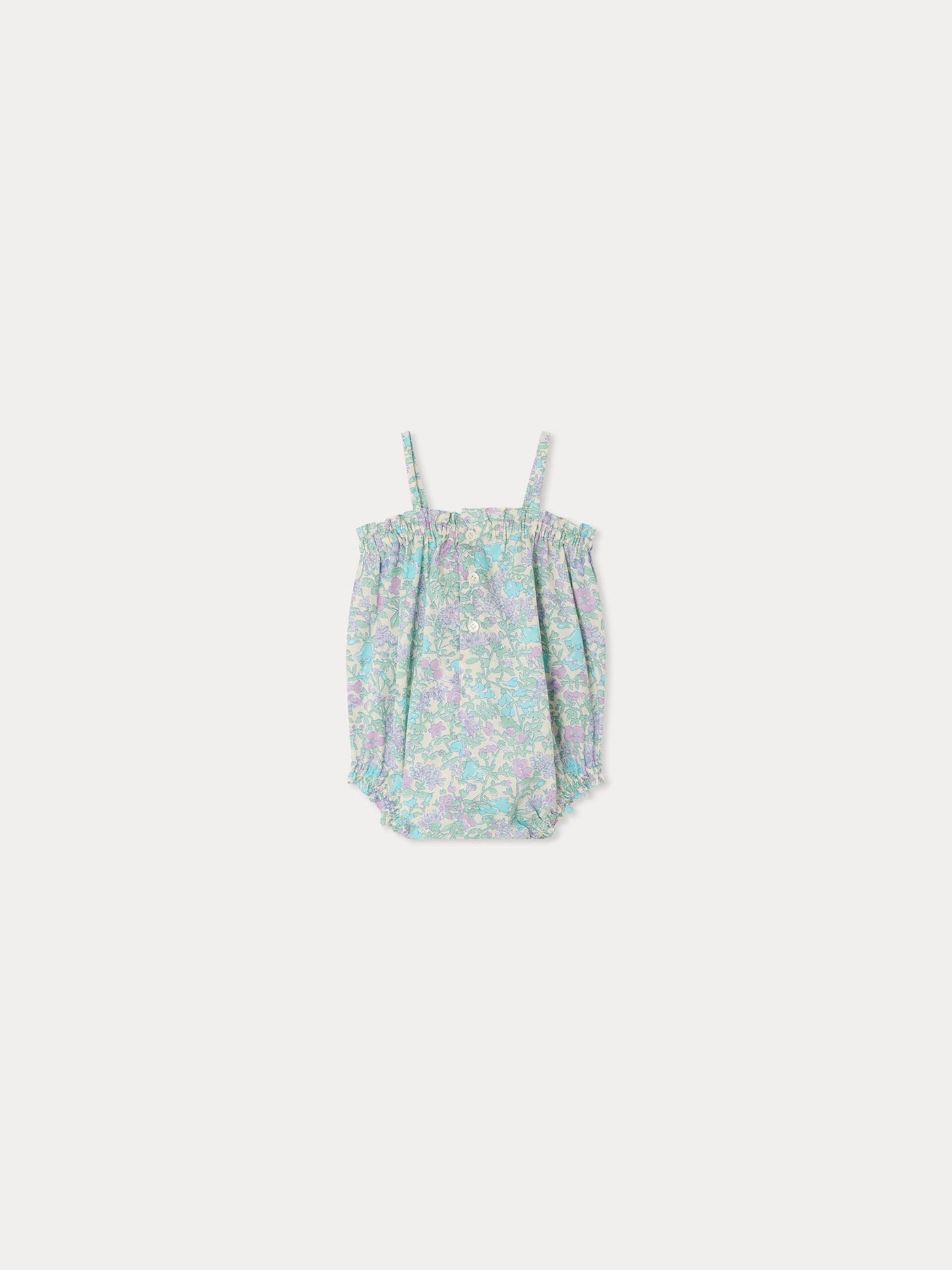 Nefle romper in Liberty fabric and organic cotton