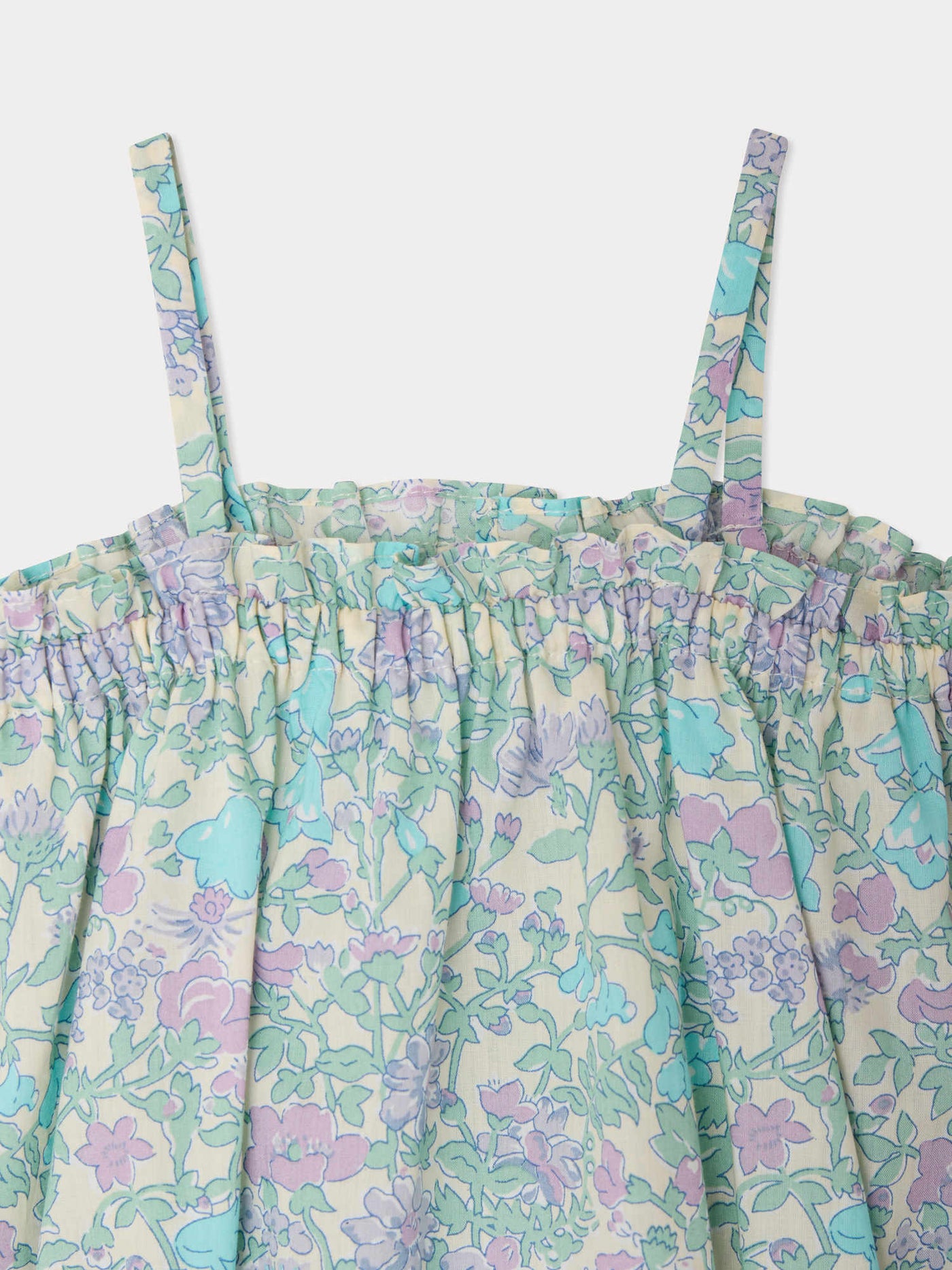 Nefle romper in Liberty fabric and organic cotton