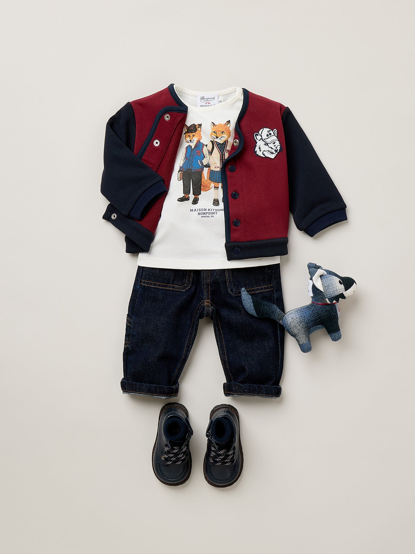 Bonpoint x Maison Kitsuné Eris baby quilted sweatshirt in organic cotton