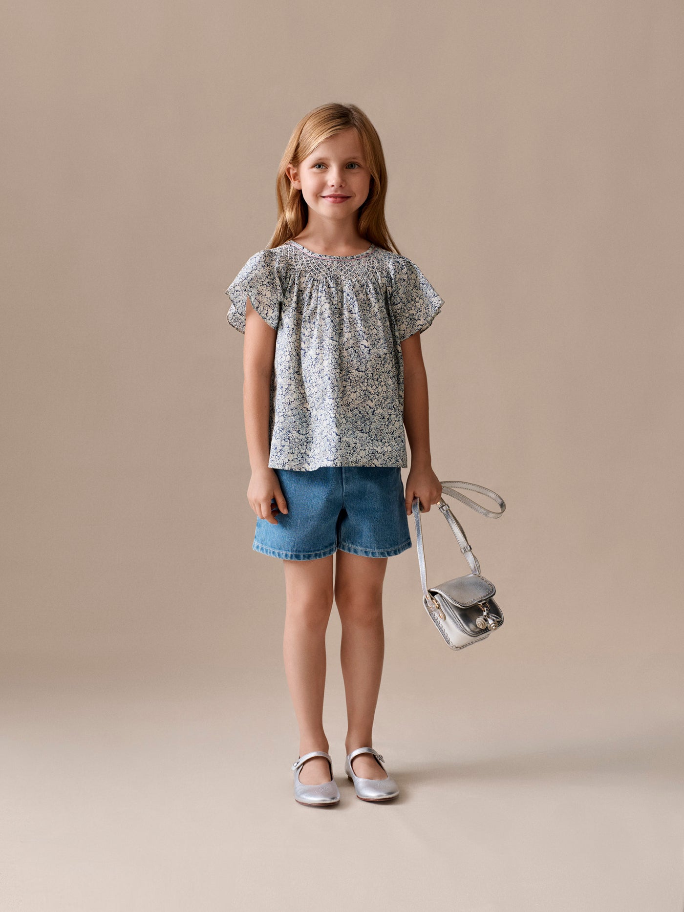 Milly medium blue shorts in organic cotton