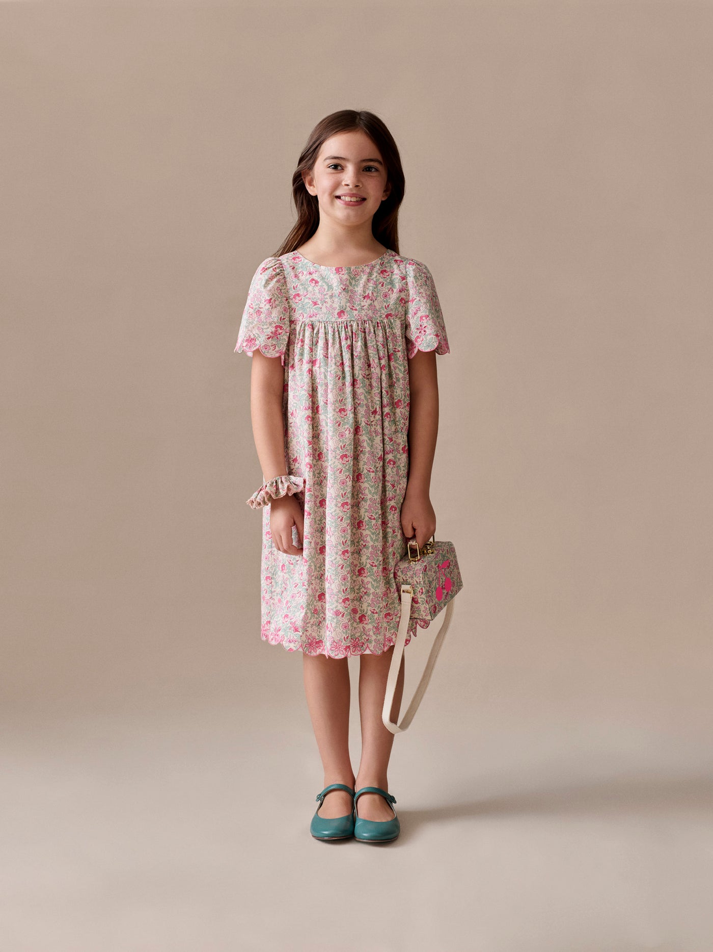 Lysiane dress with English embroidery in Liberty organic cotton fabric