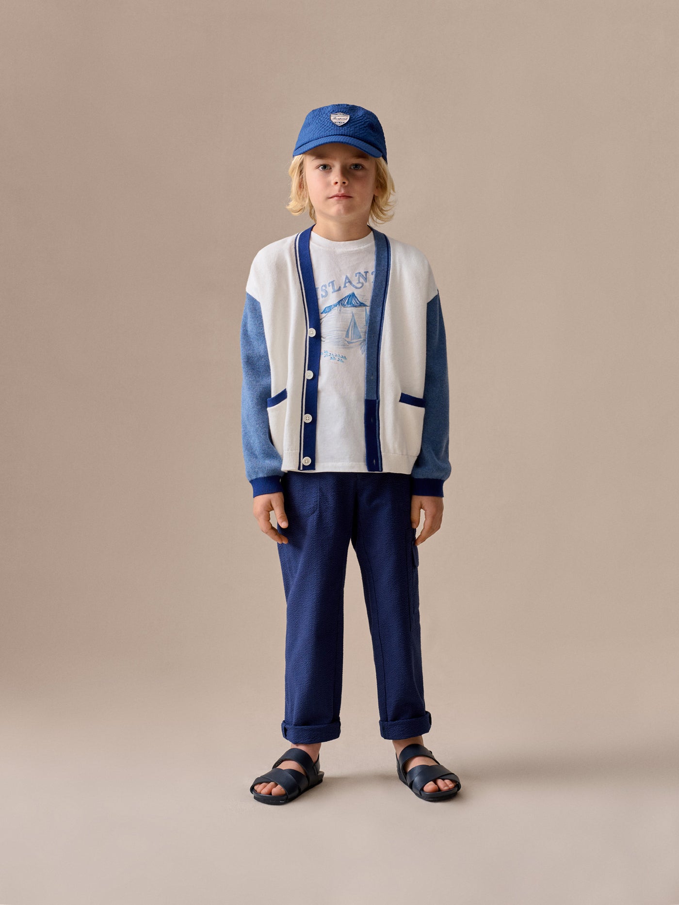 Loris V-neck cardigan in organic cotton and cashmere