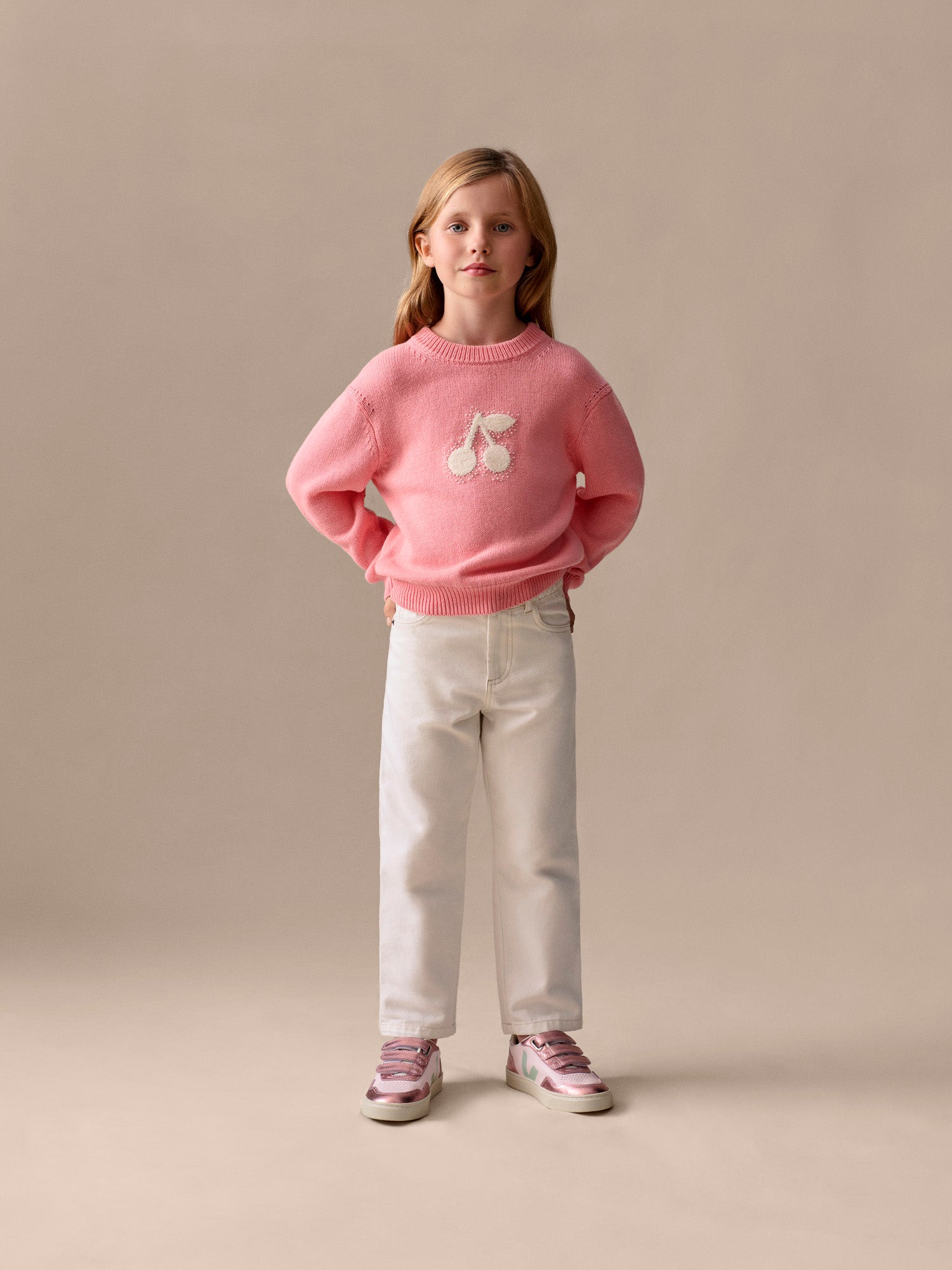 Liesel cherry embroidered sweater • Bonpoint