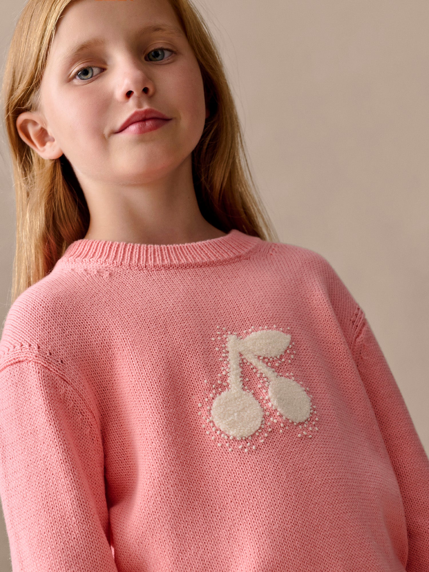 Liesel cherry embroidered sweater • Bonpoint