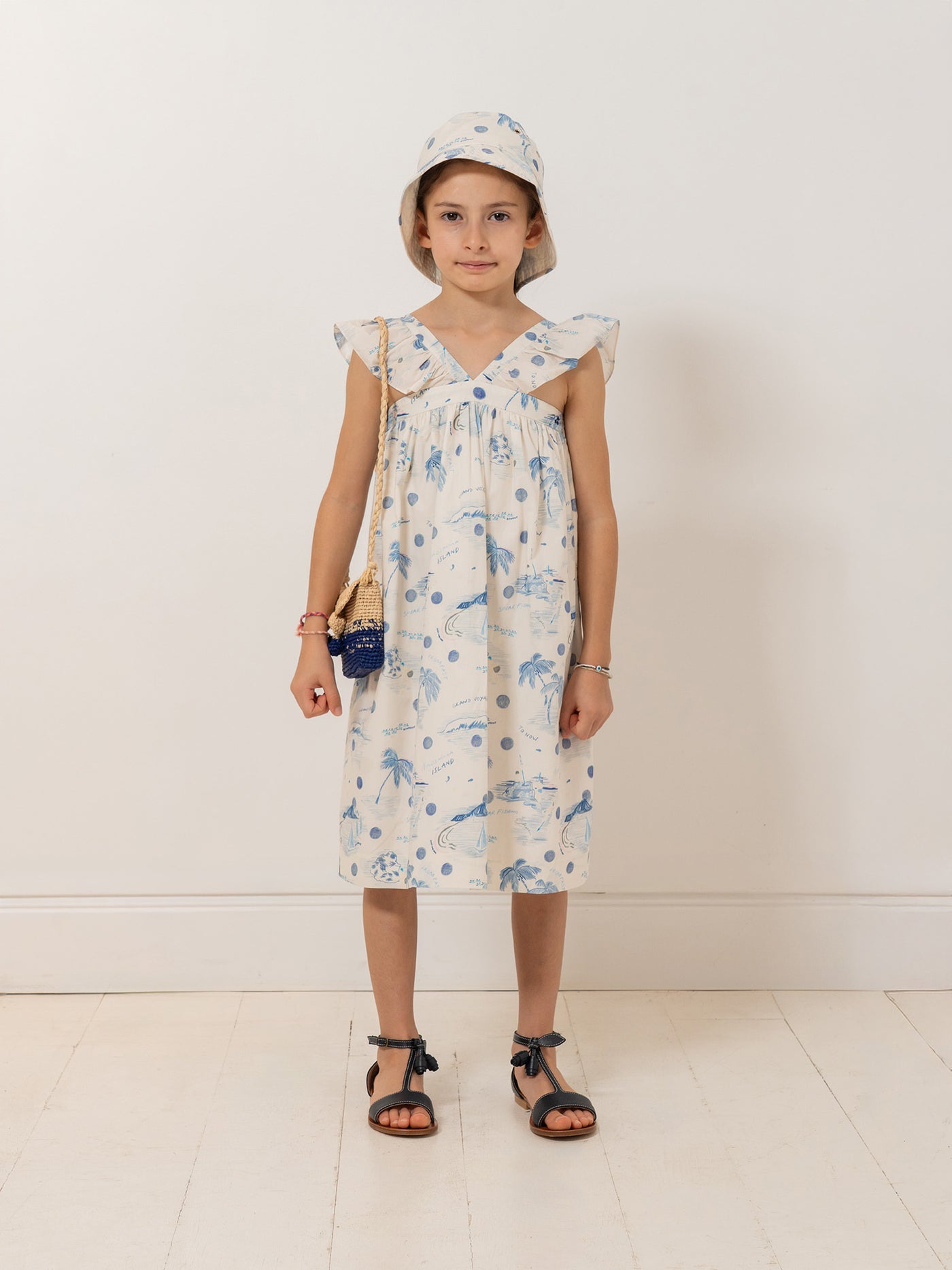Eleana island print dress in organic cotton