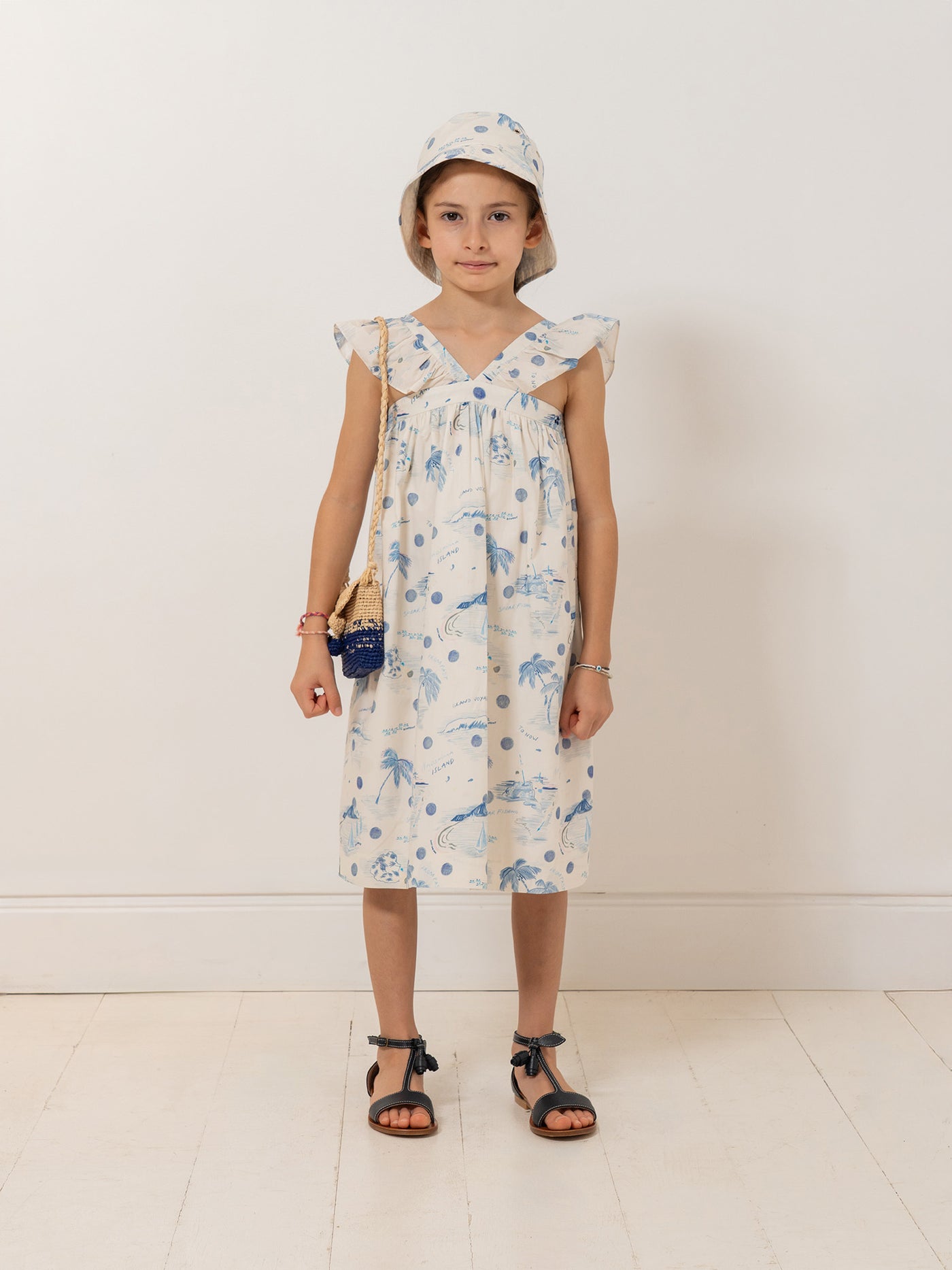 Eleana island print dress in organic cotton
