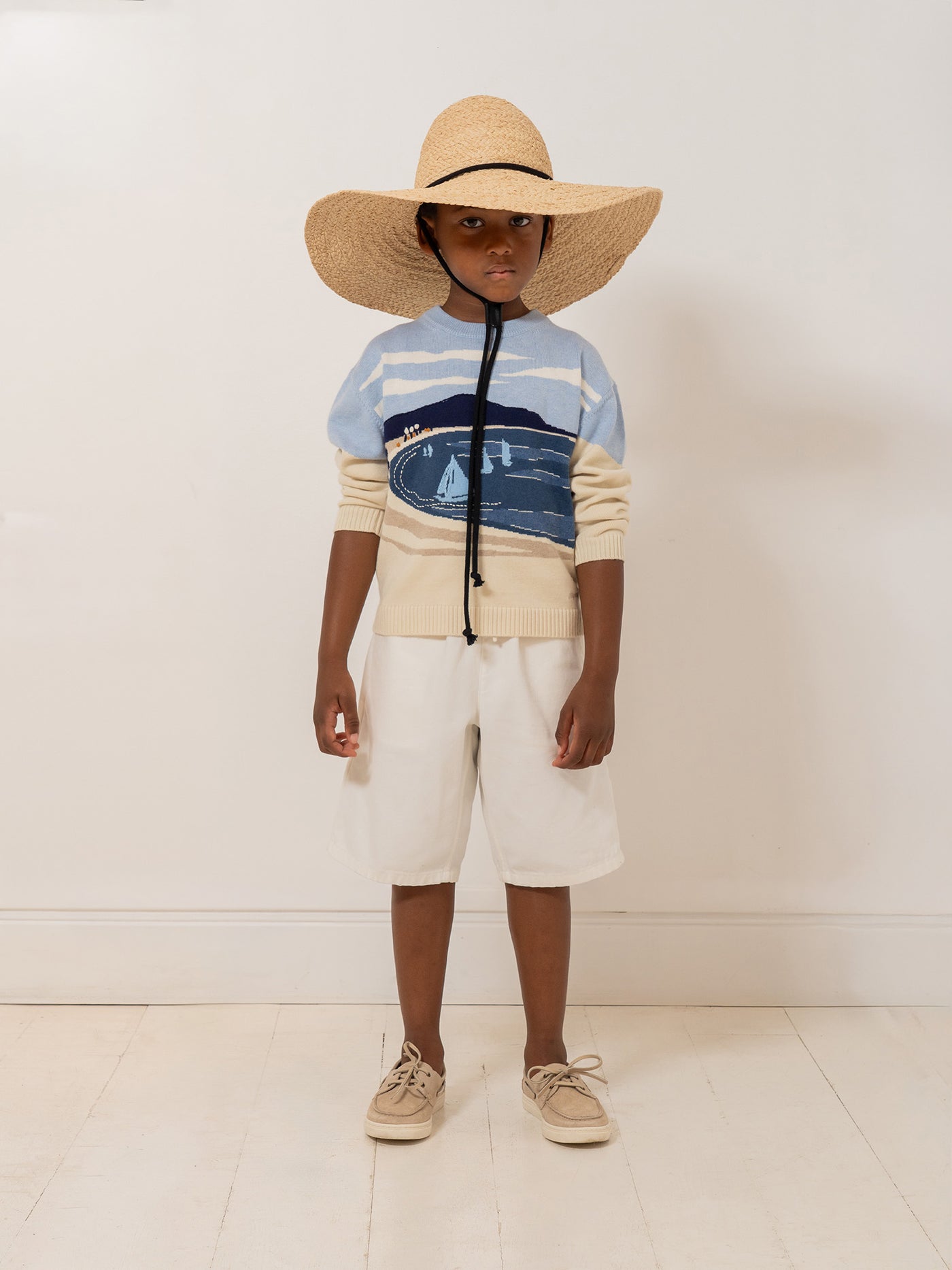 Lyle hand-embroidered seascape sweater in organic cotton and cashmere