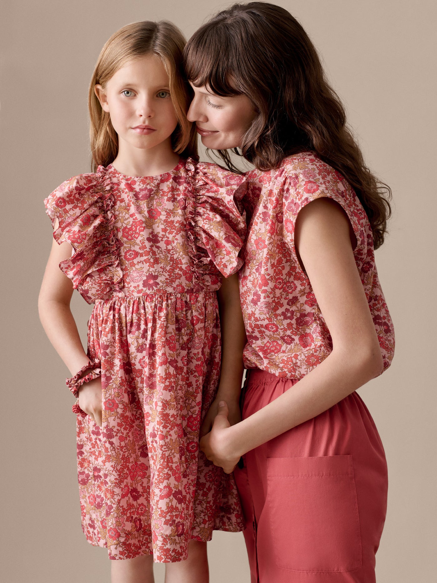 Lizzy dress with ruffles in Liberty fabric and organic cotton
