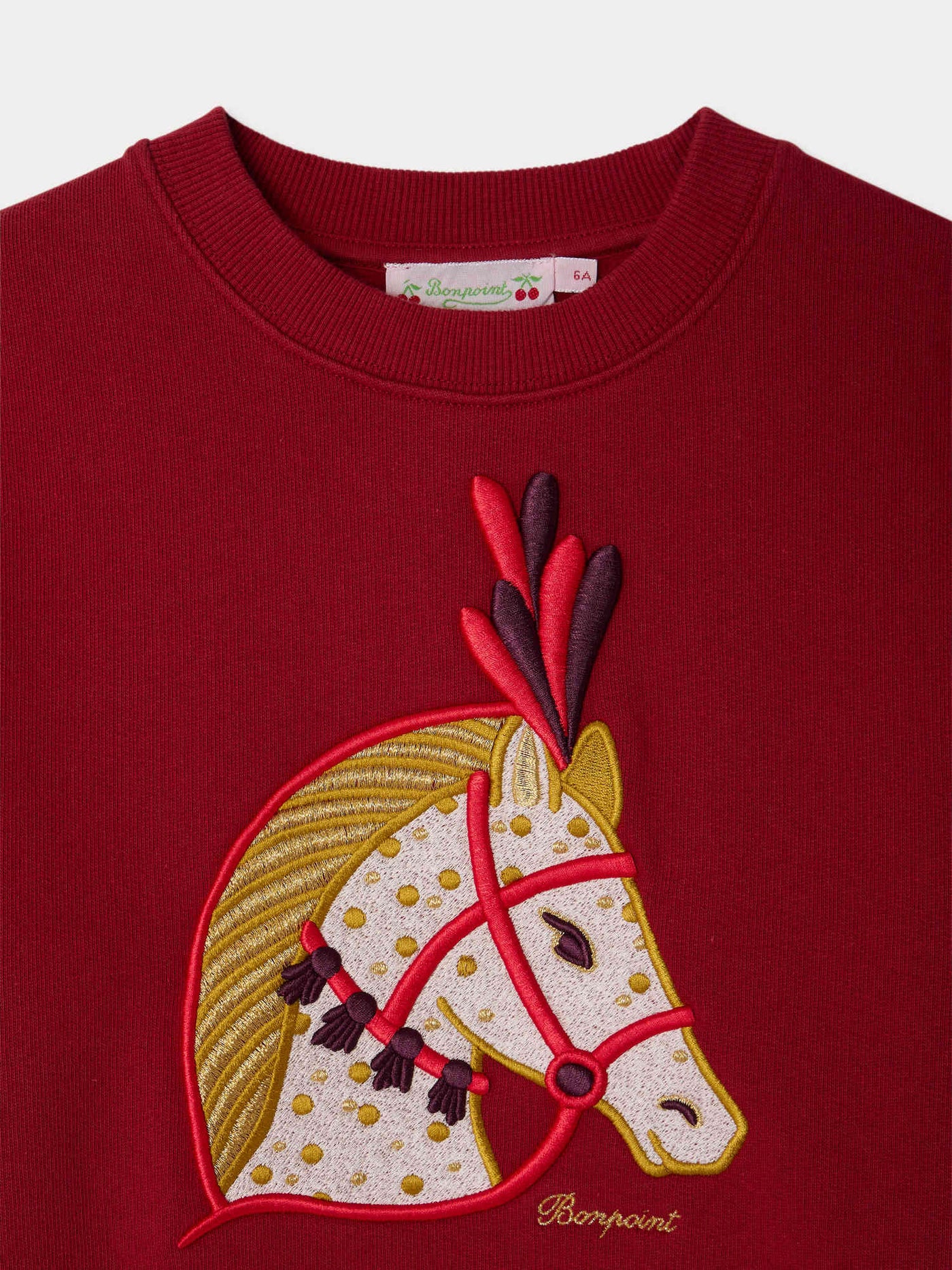 Tayla organic cotton sweater with embroidered horse motif