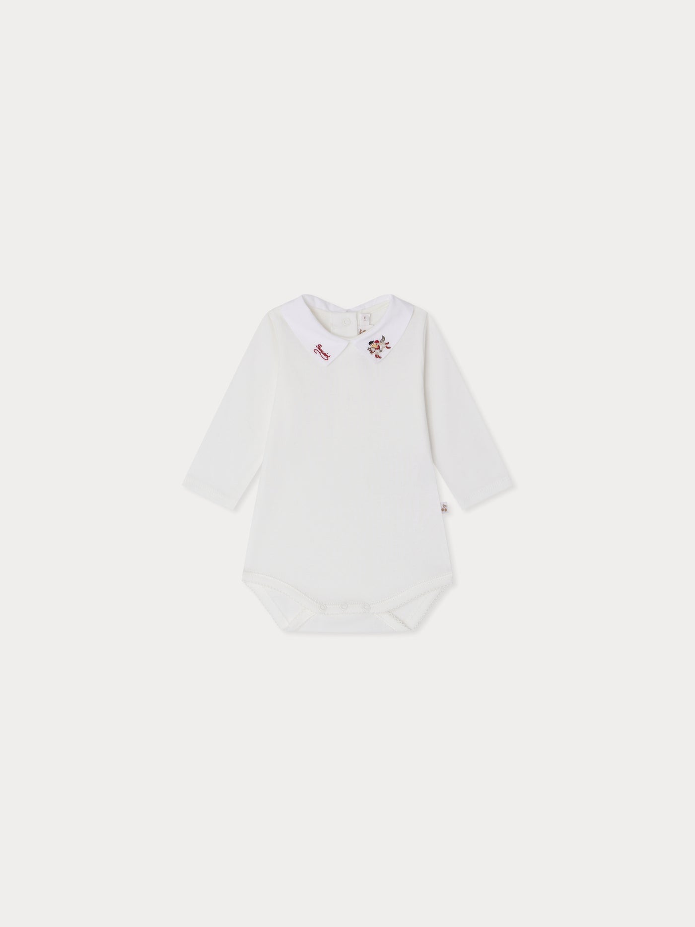 September bodysuit with embroidered horse collar in organic cotton