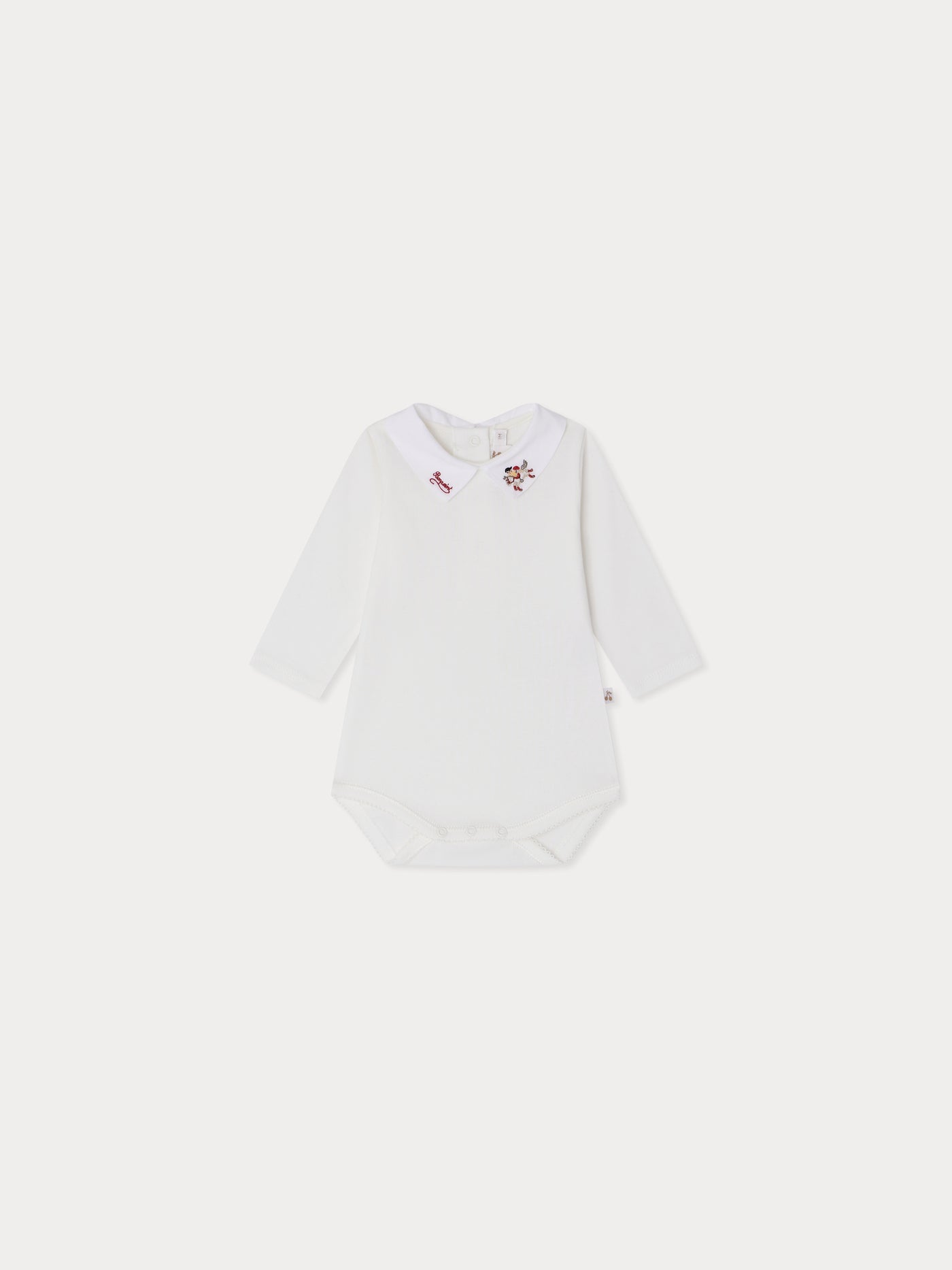 September bodysuit with embroidered horse collar in organic cotton