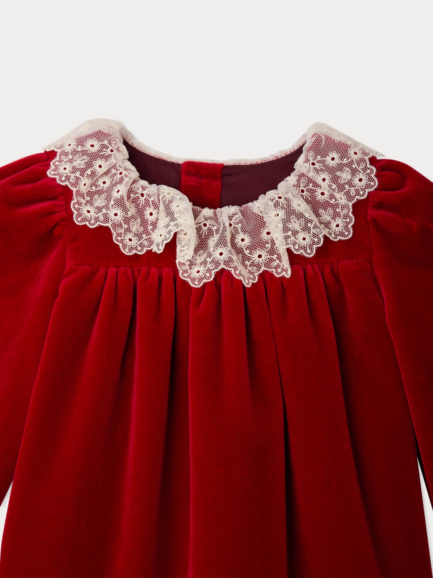 Jaylisa organic cotton velvet lace collar dress Bonpoint Jaylisa organic cotton velvet lace collar dress Bonpoint