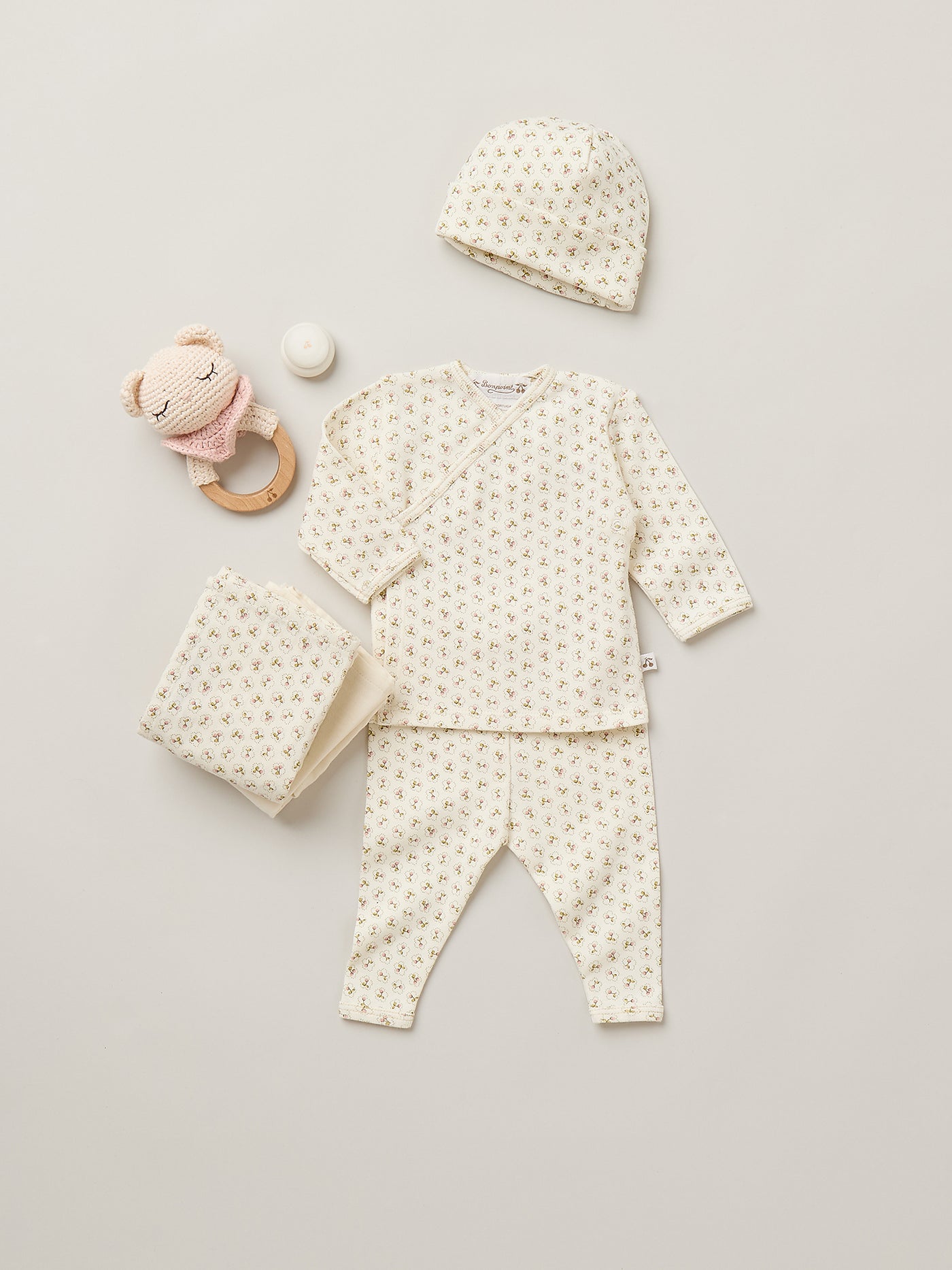 Timao set with cherry print in Organic Cotton